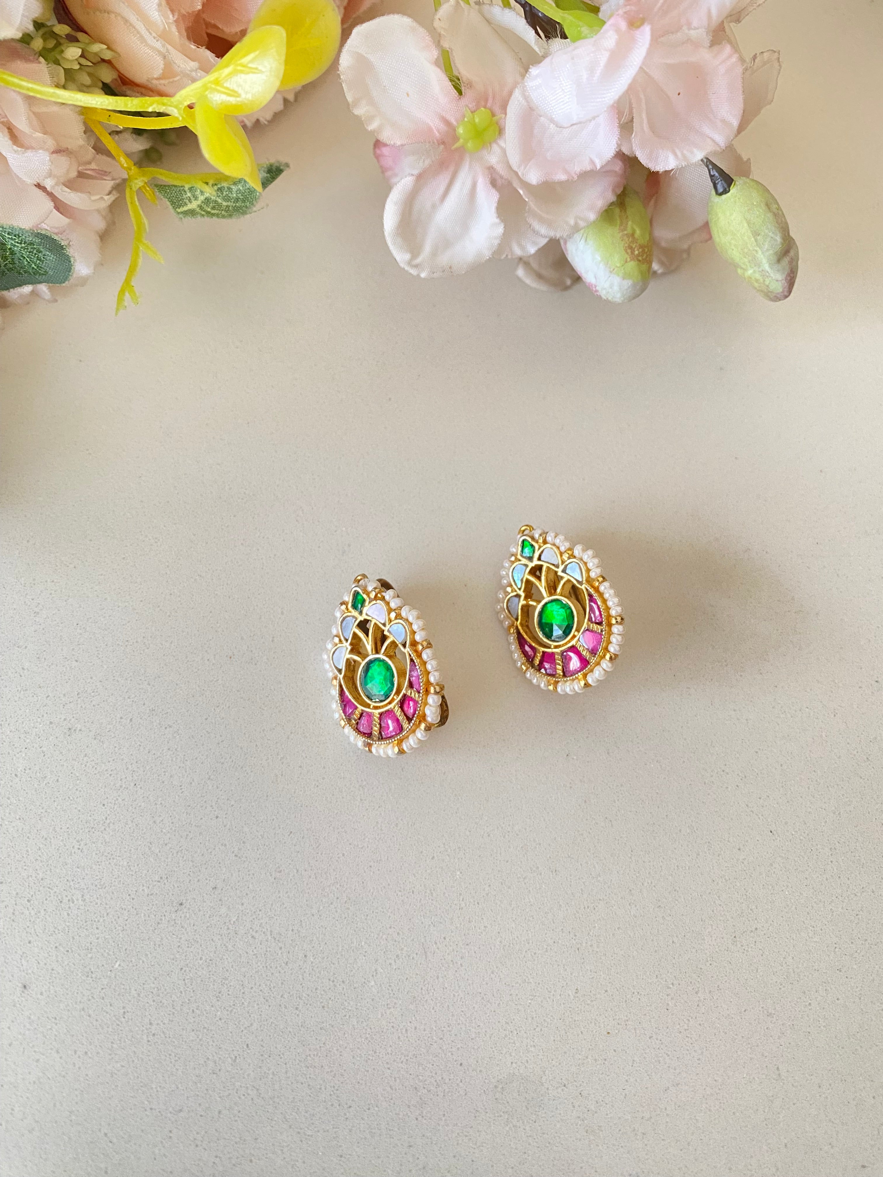 Gold plated Kundan Ear Cuff