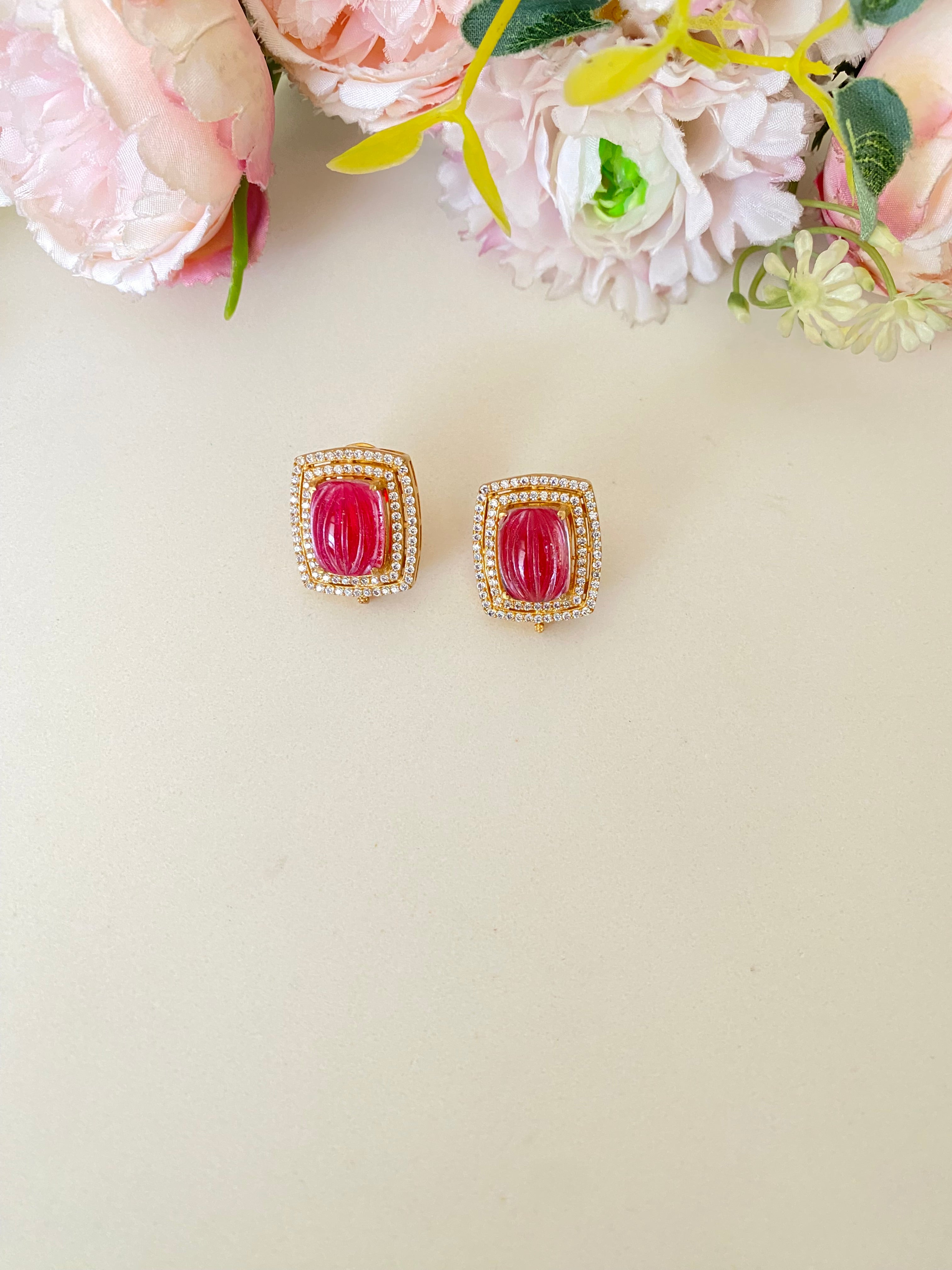 Gold plated Red studs