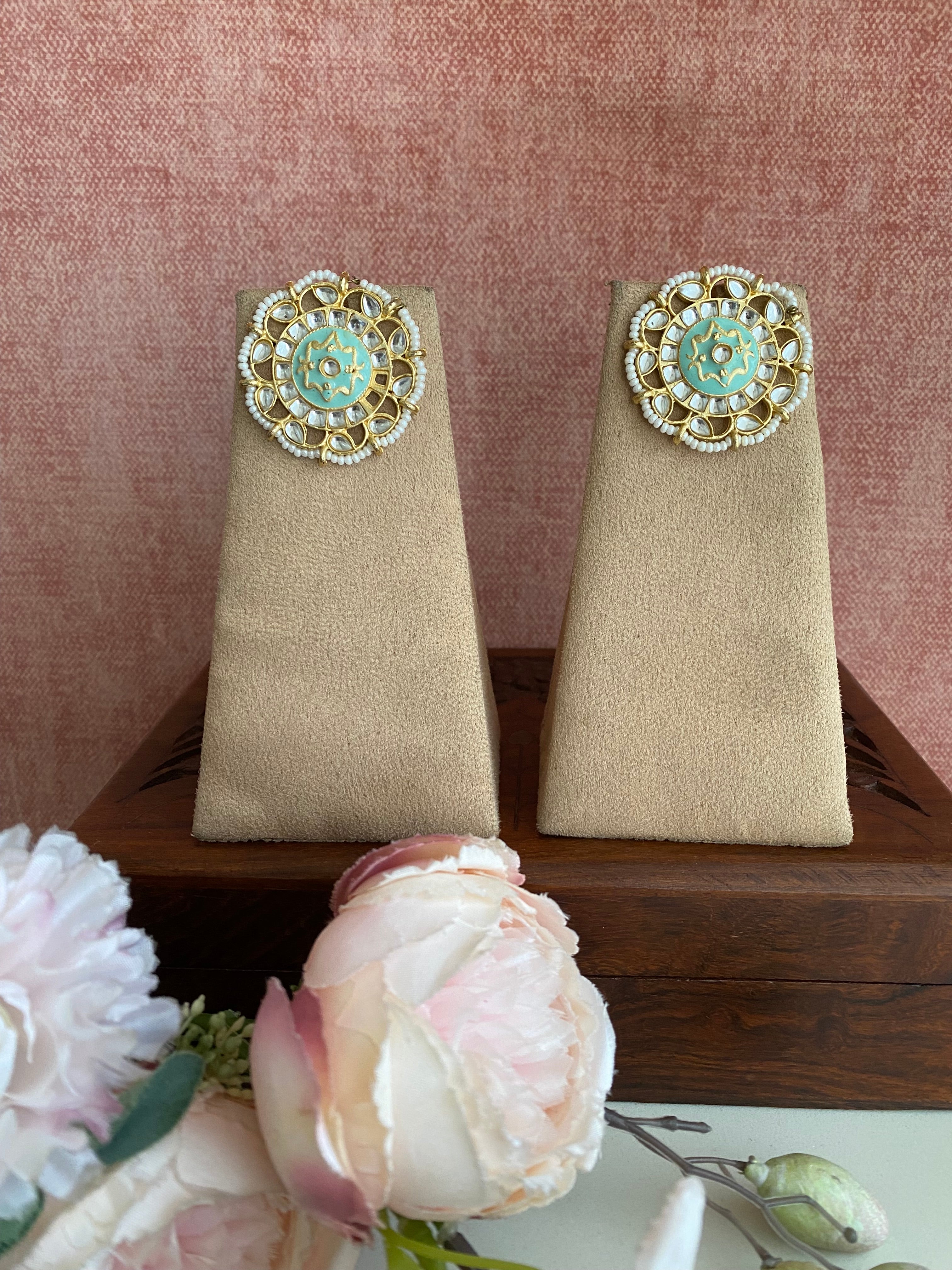 Meenakari Kundan Studs