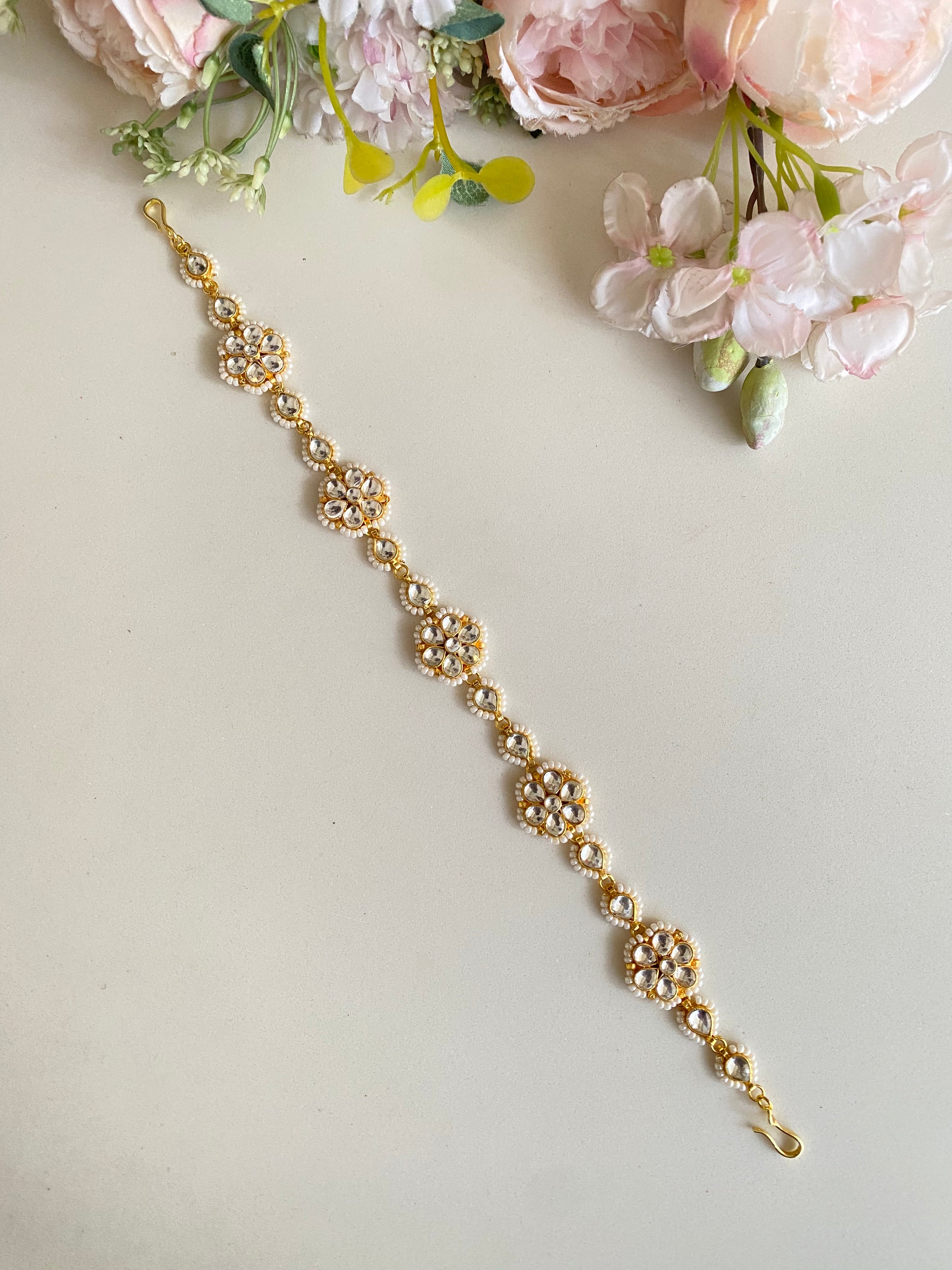 Gold Plated Kundan floral sheeshphool