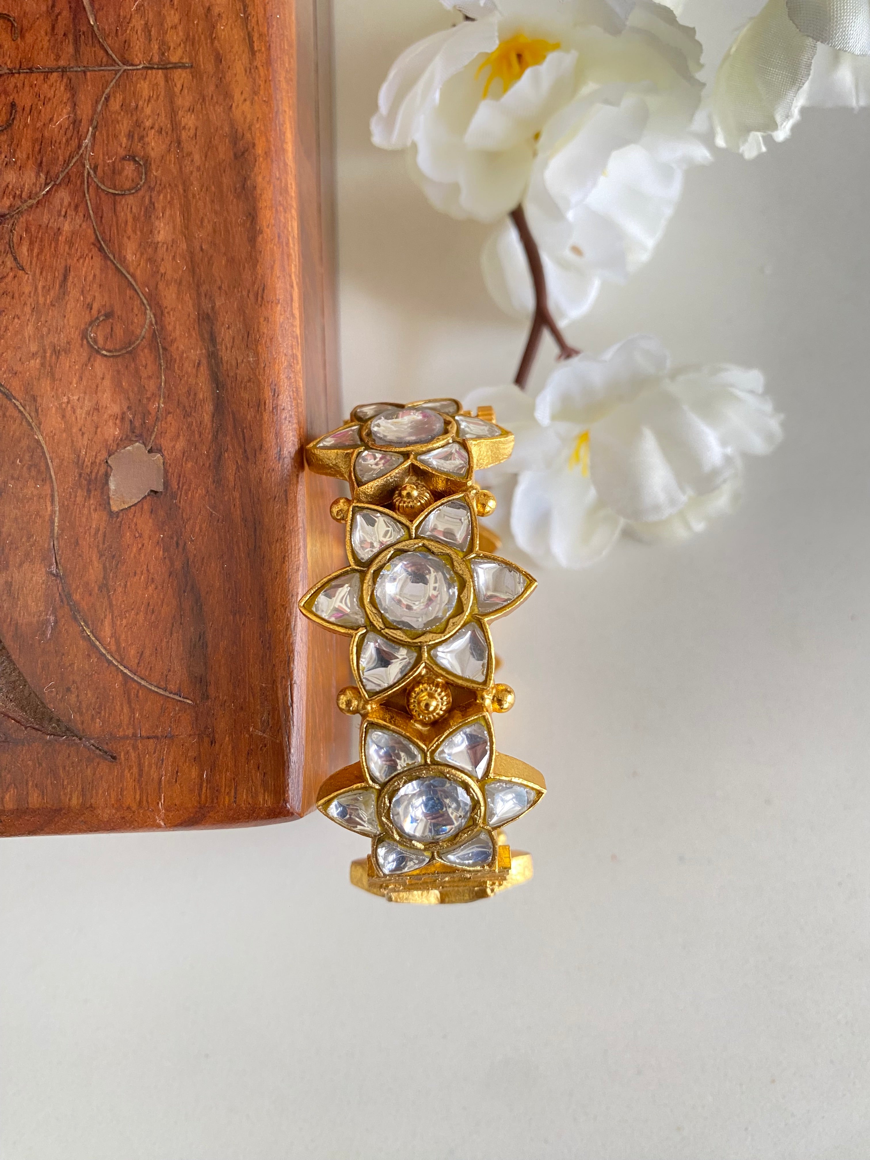 Gold Plated Kundan kada