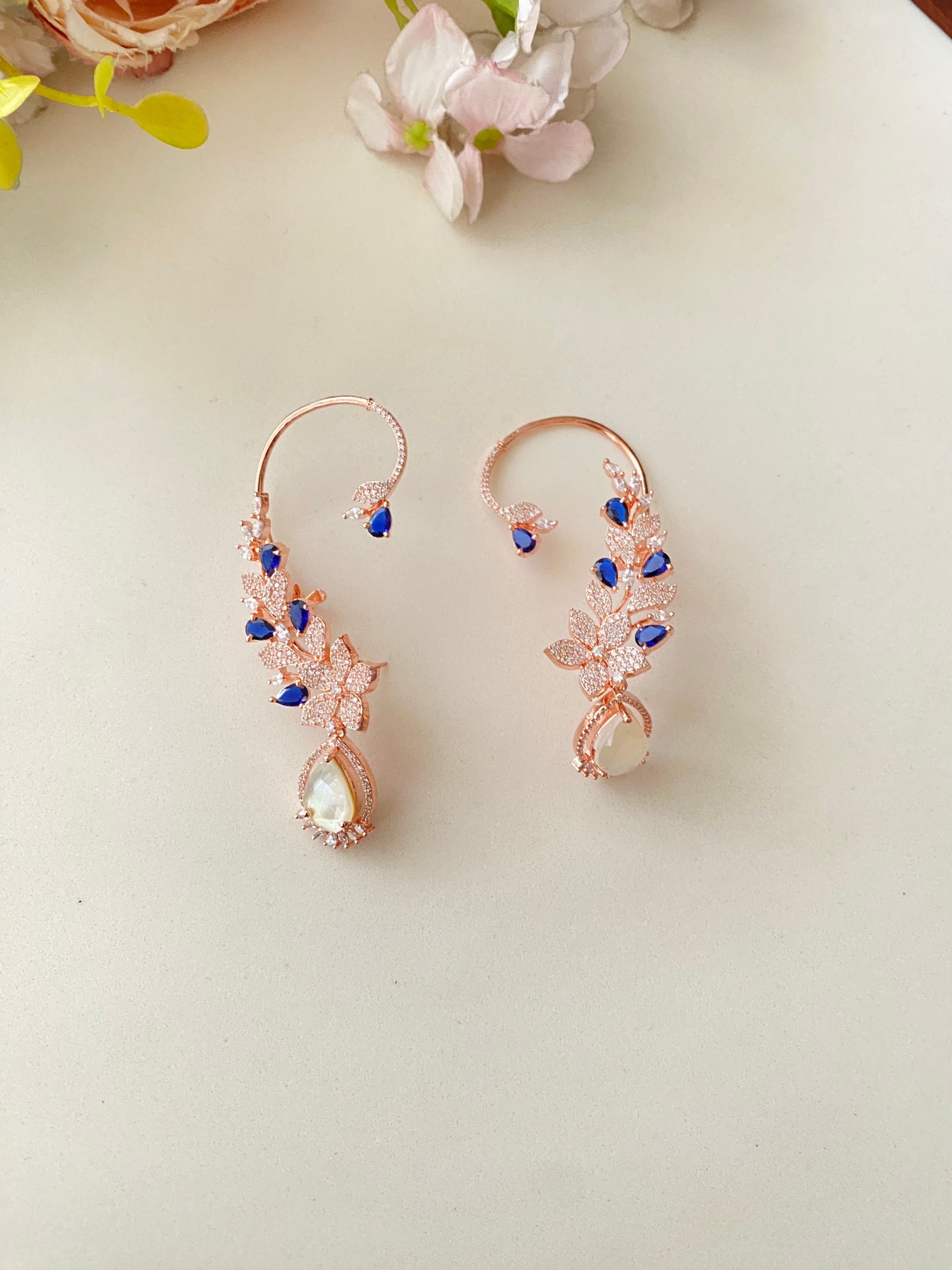 Gold plated Diamond Ear cuffs
