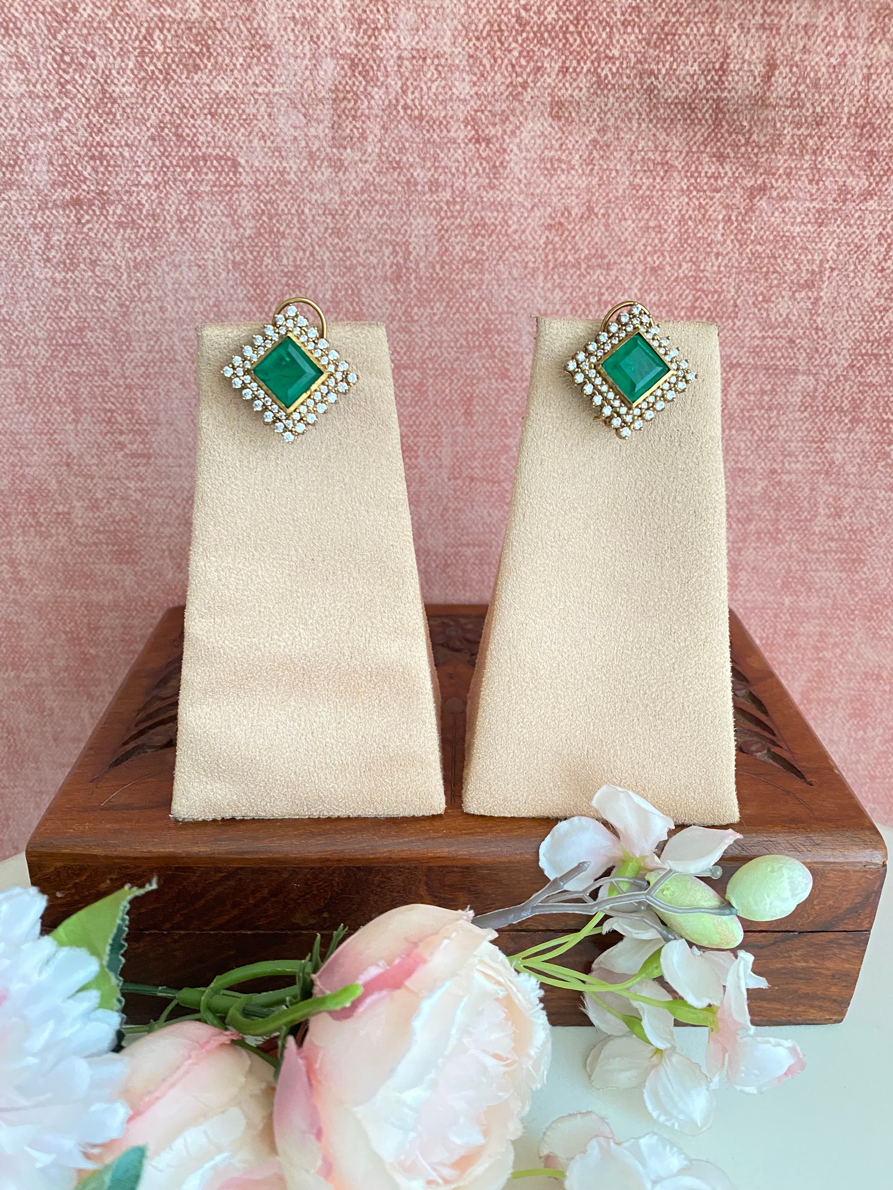 Moissanite Green Studs