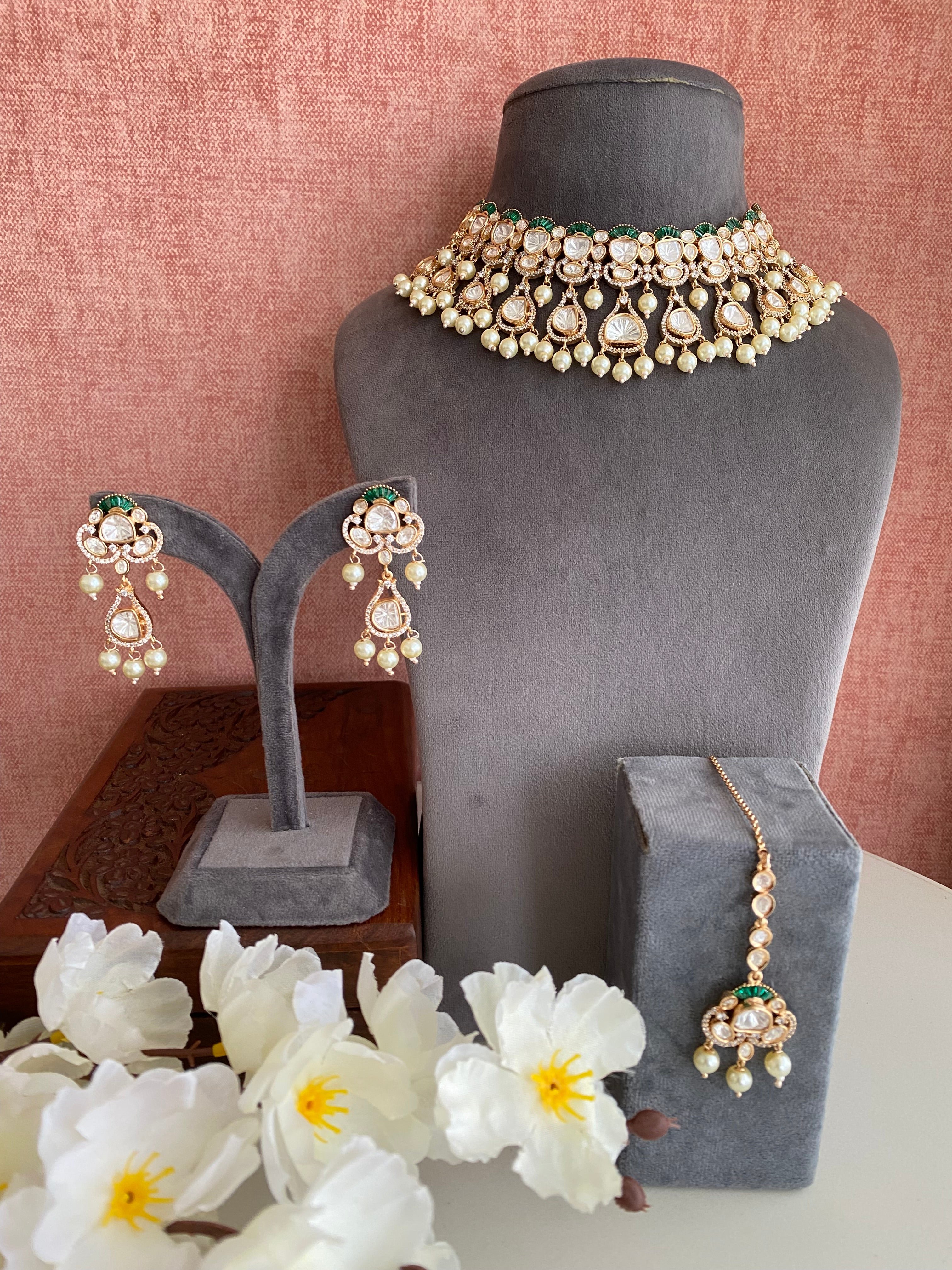 Gold Plated polki Necklace Set