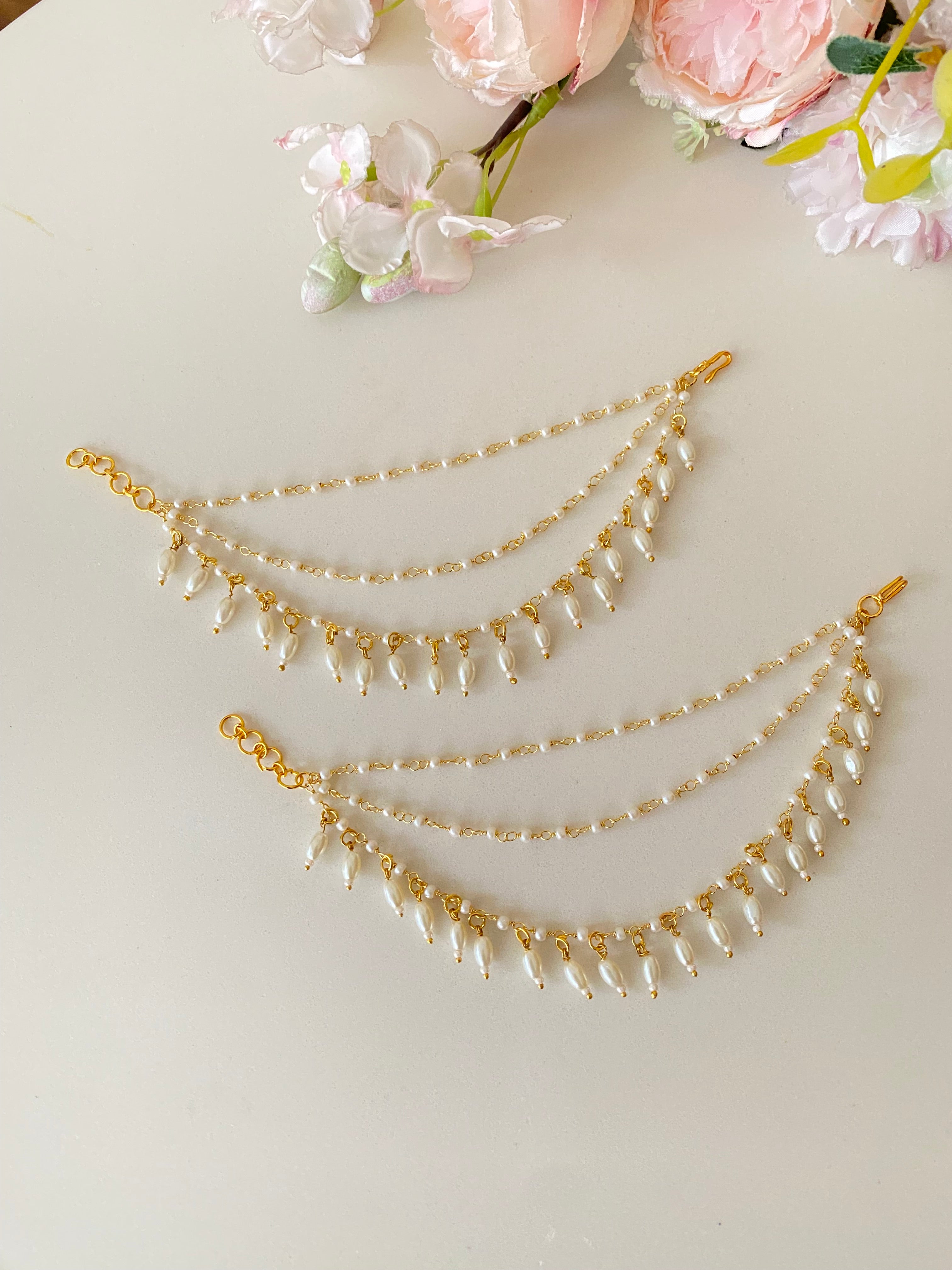 Gold plated Pearl EarChain