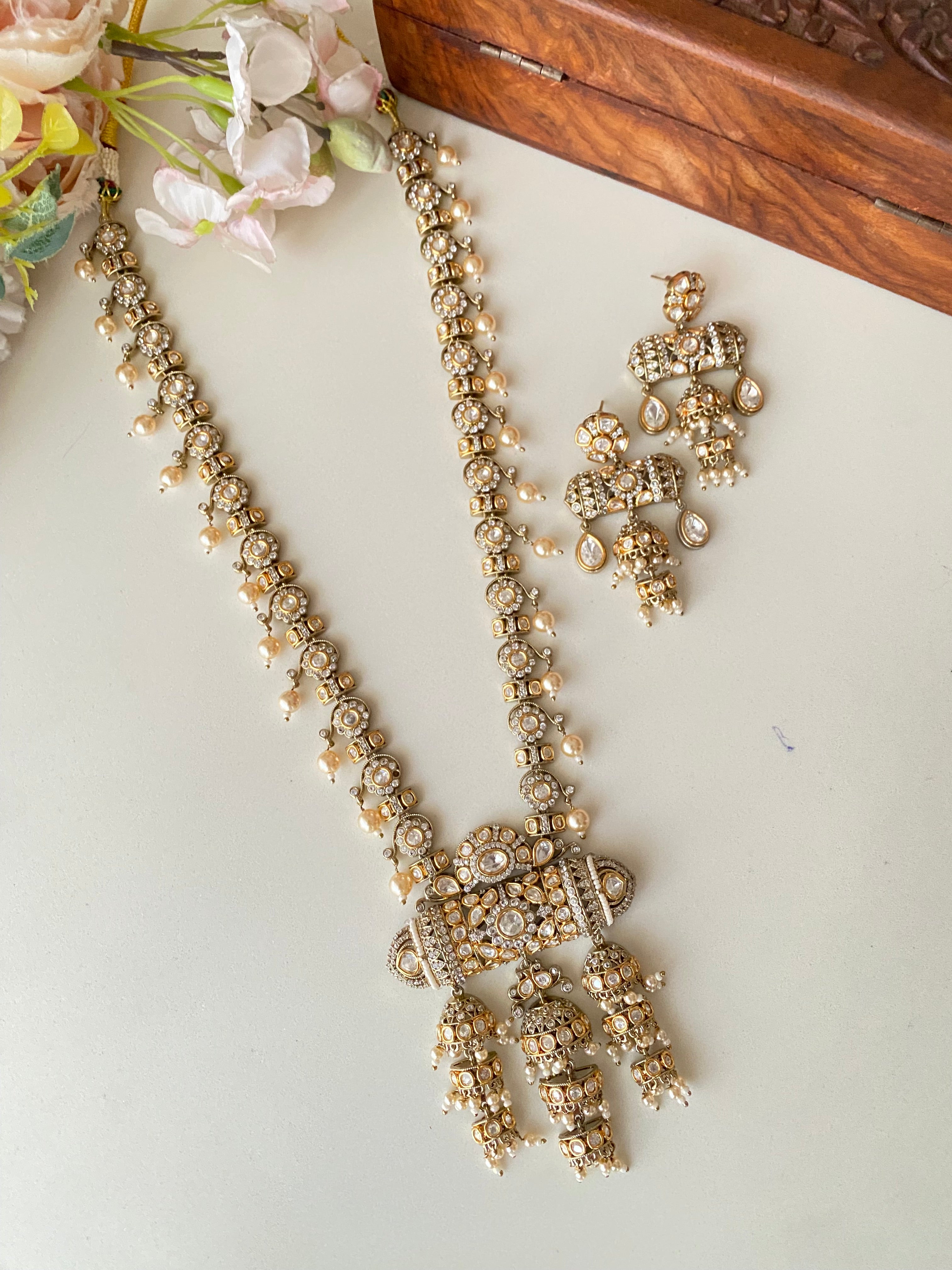 Moissanite Long Necklace Set