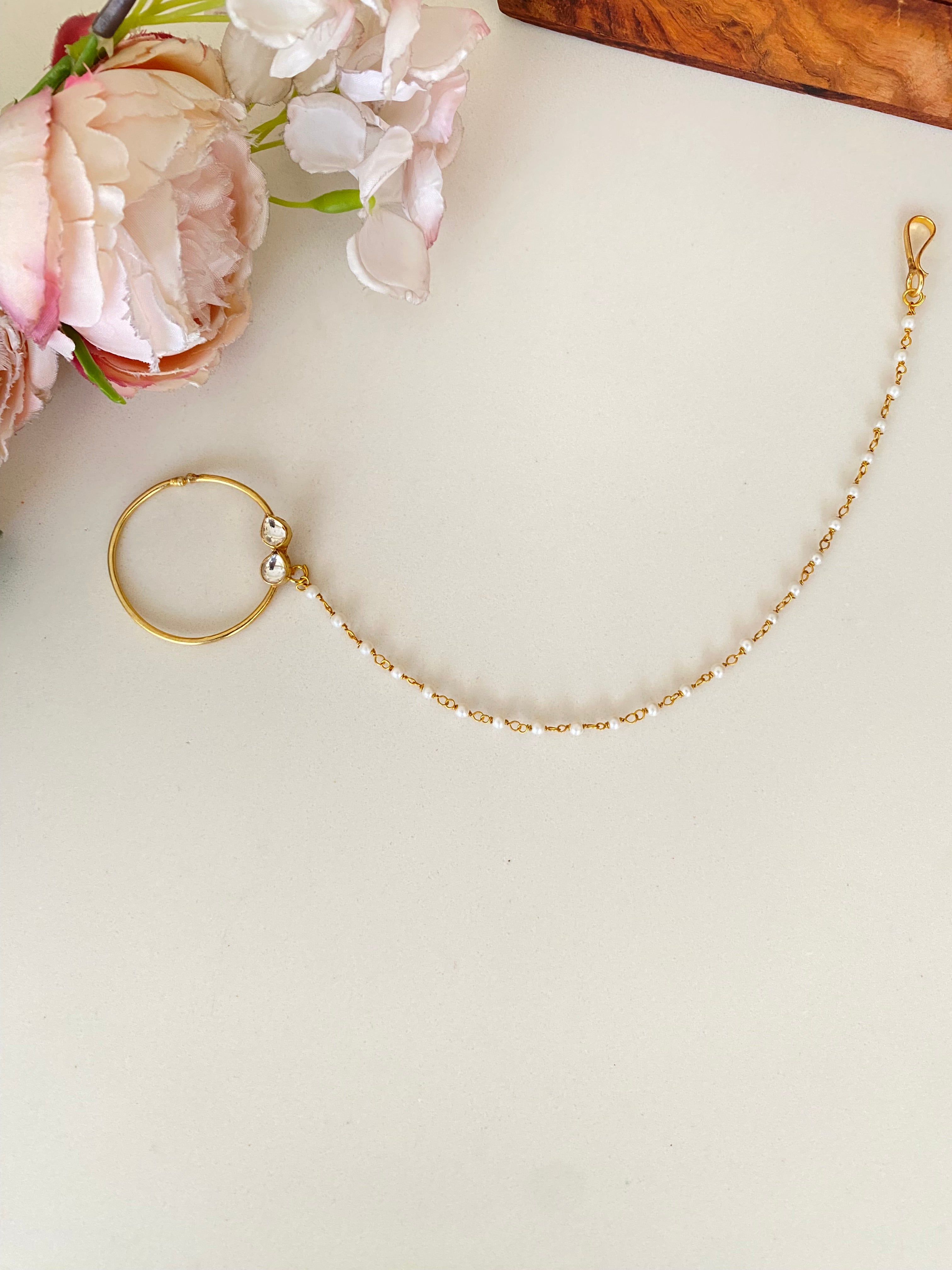 Gold plated Kundan Nose Ring