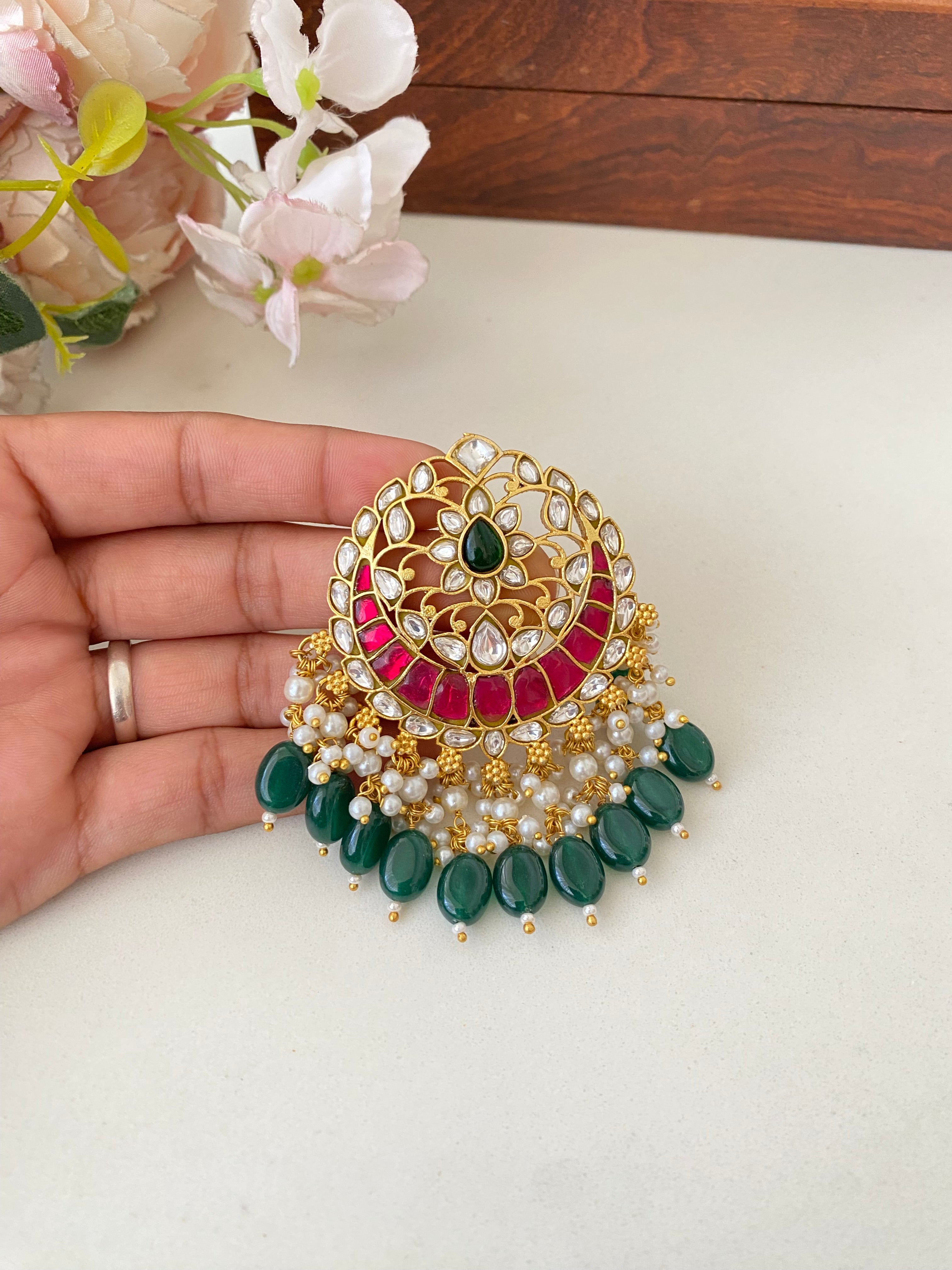 Multicolour Kundan Juda Pin
