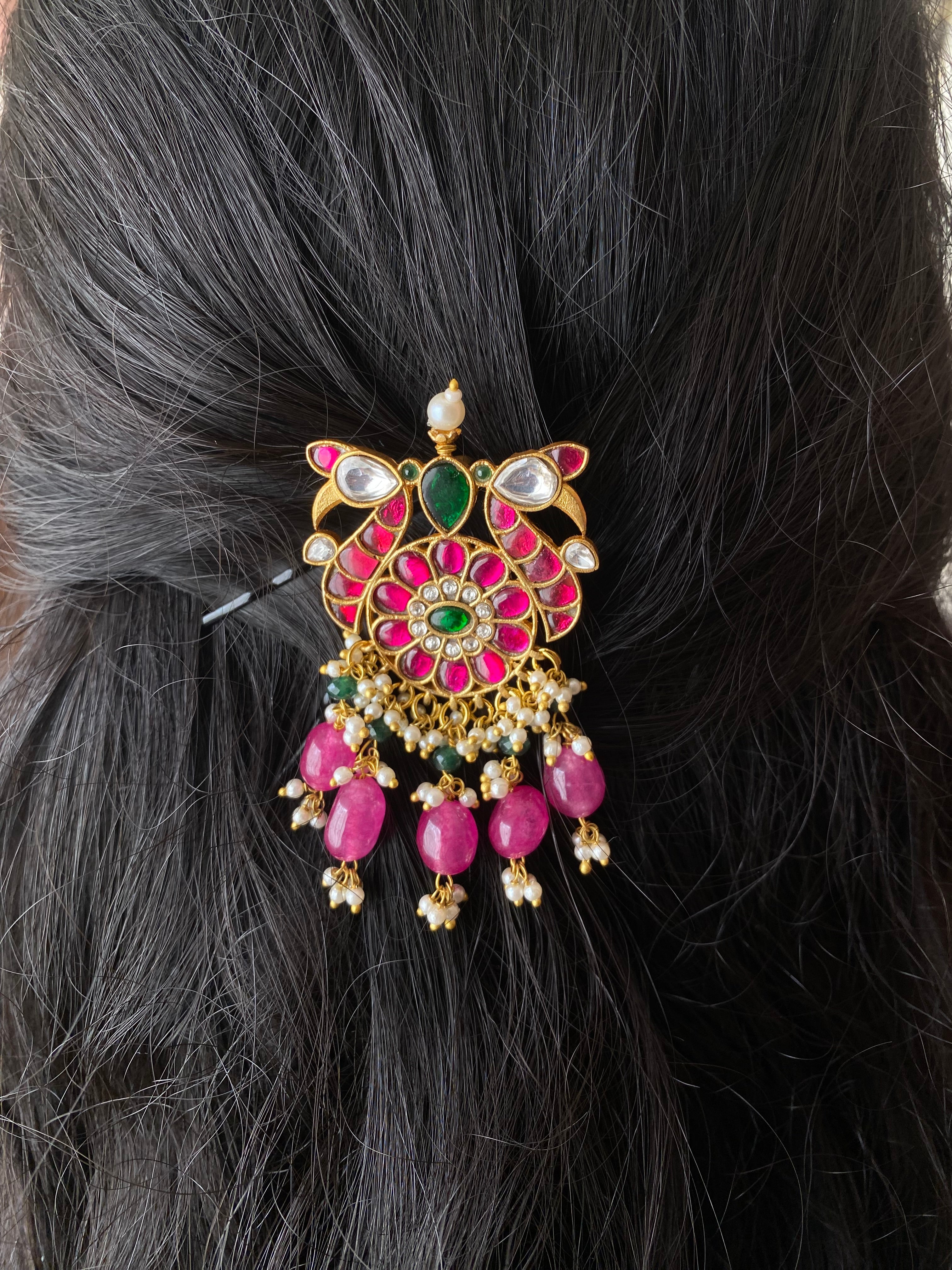 Gold Plated Kundan Juda Pin