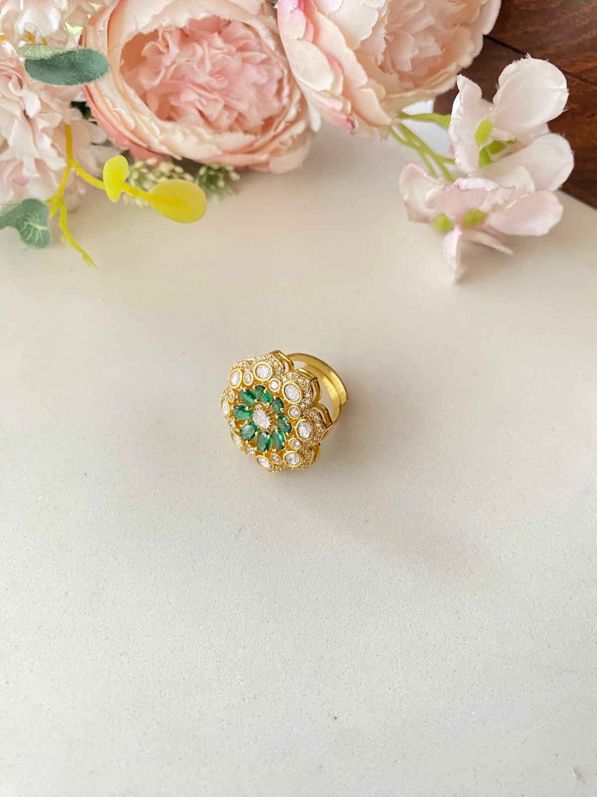 Gold plated Moissanite Ring