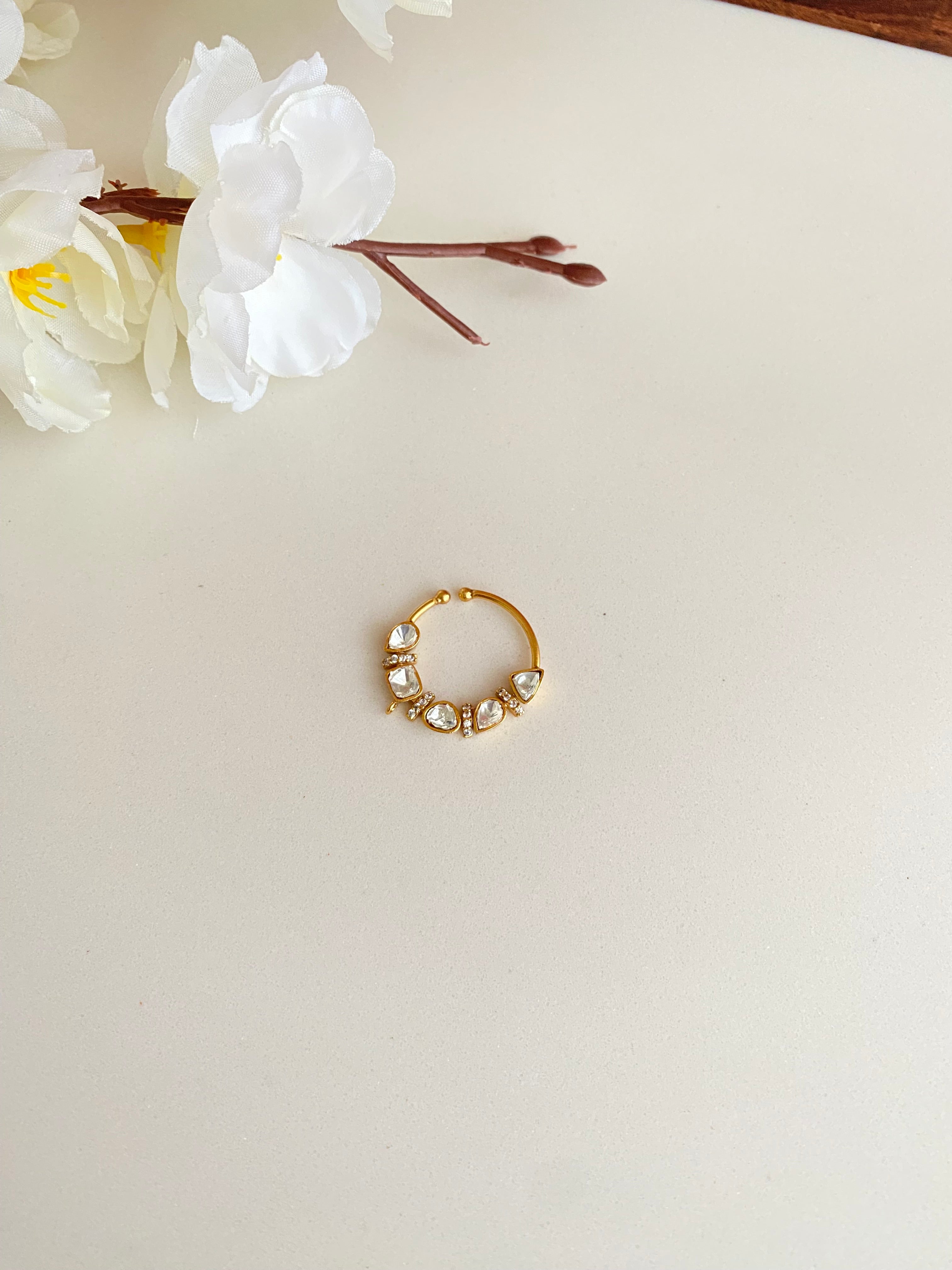 Gold plated White Nose ring