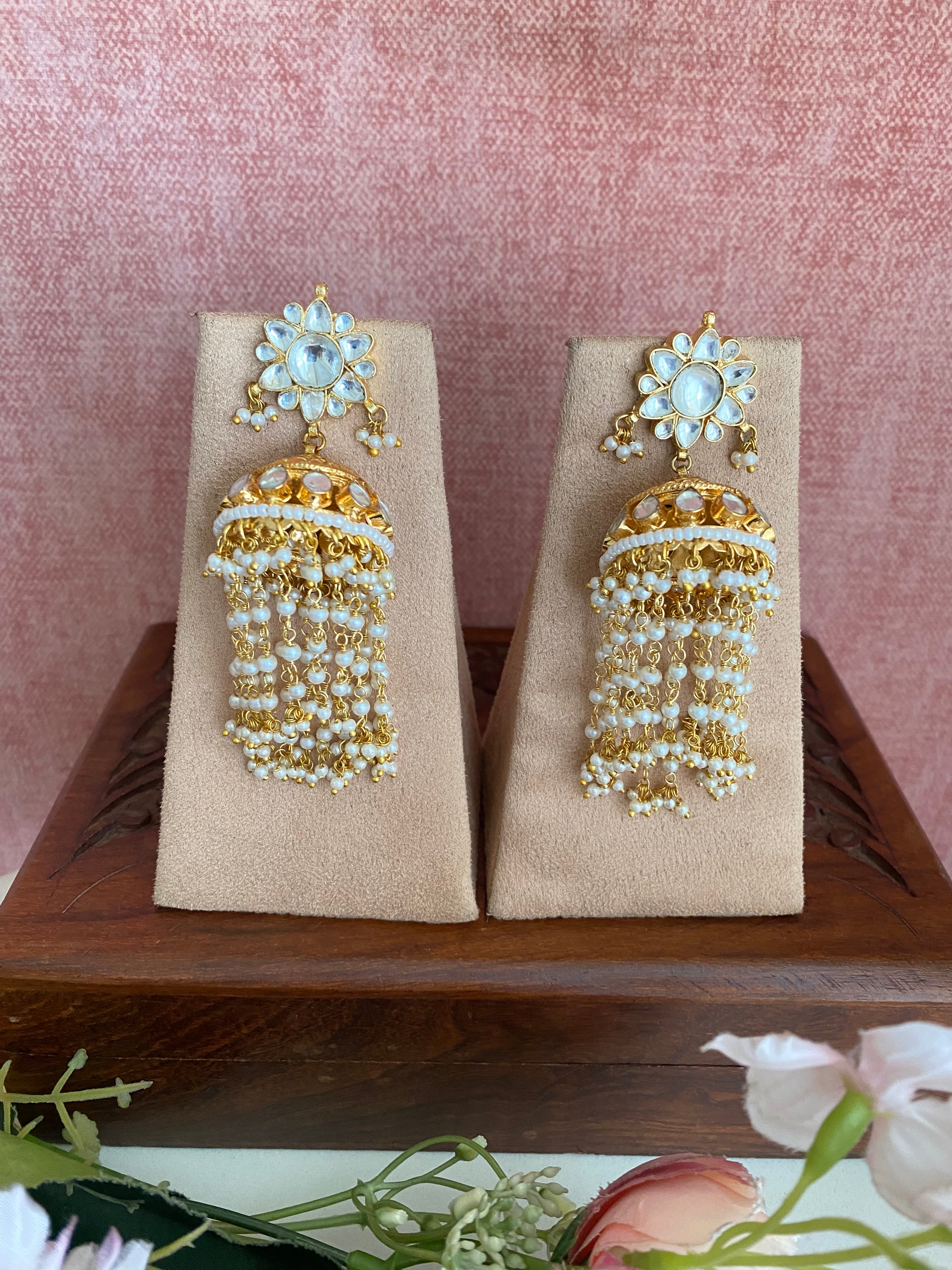 Gold Plated Kundan Jhumka