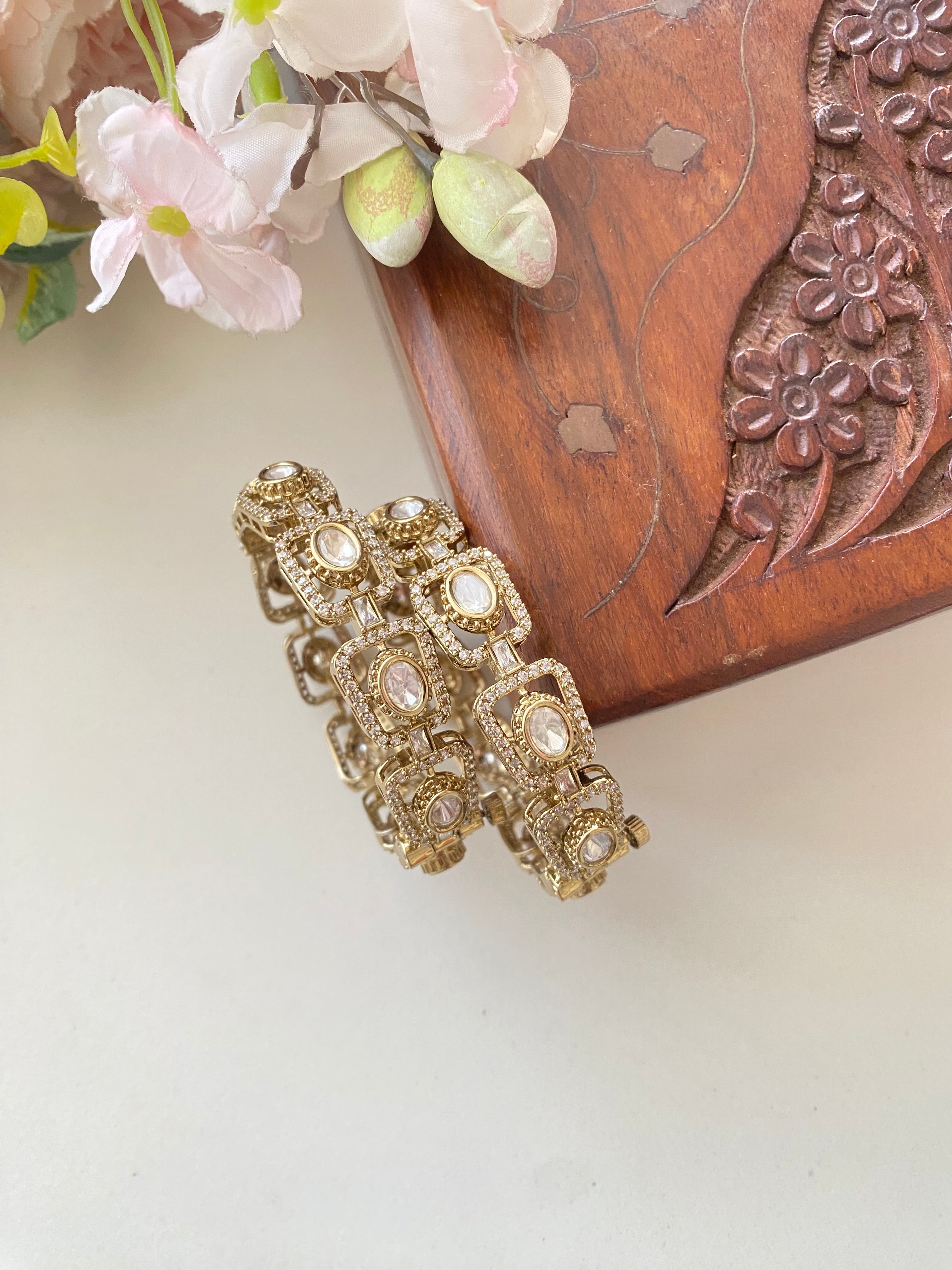 Dual plated Moissanite Bangles