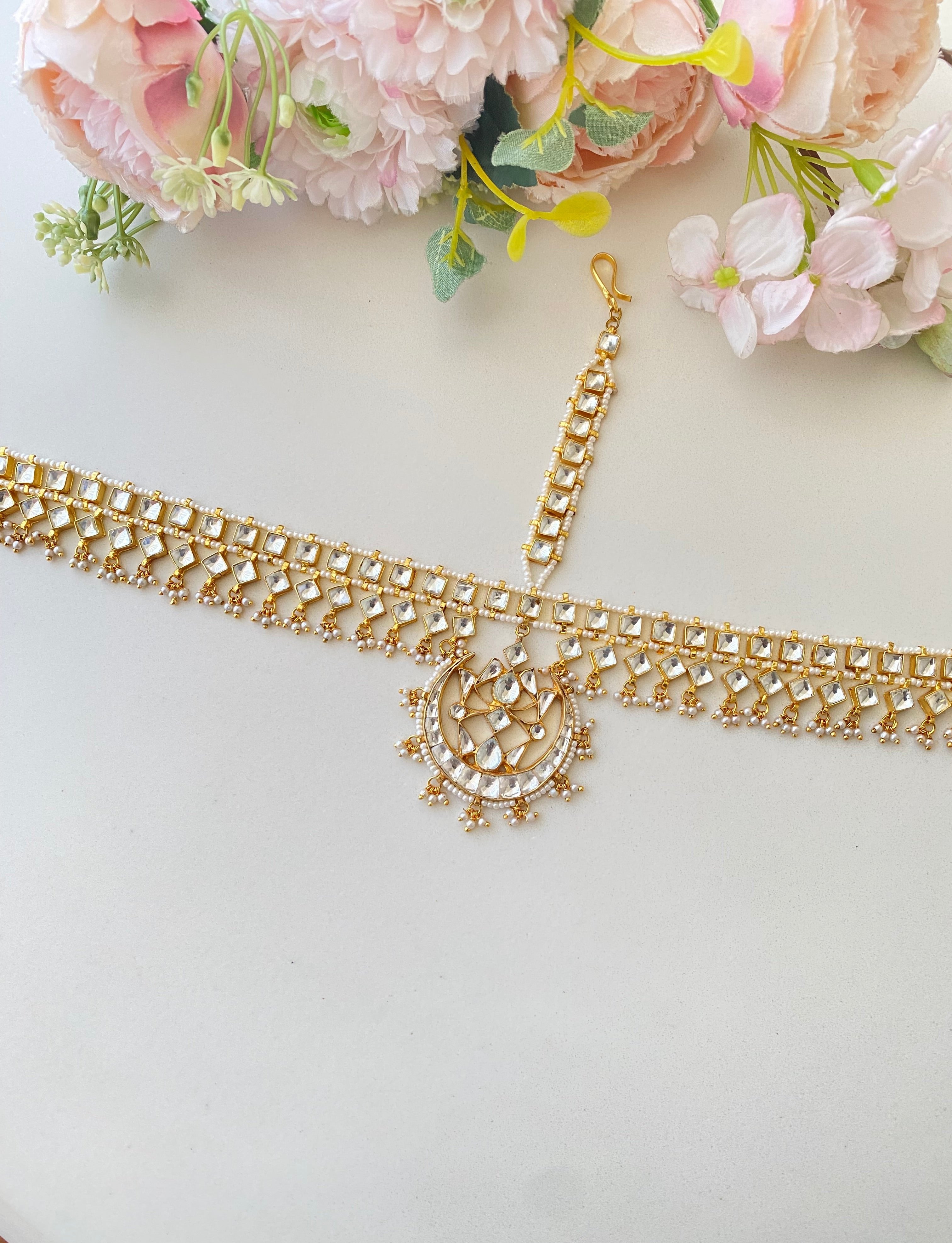 Gold Plated Kundan Mathapatti