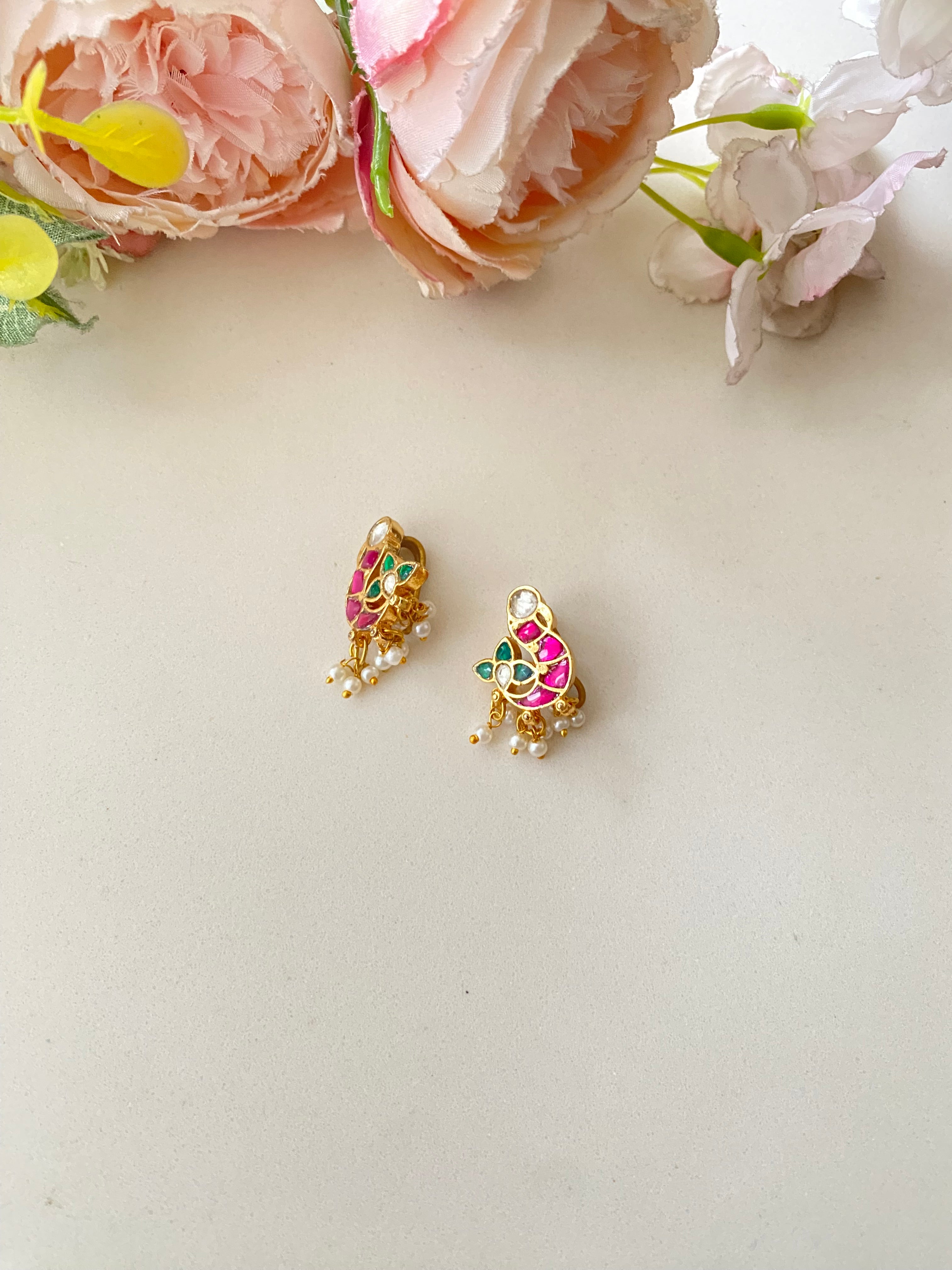 Gold plated Kundan Ear Cuff