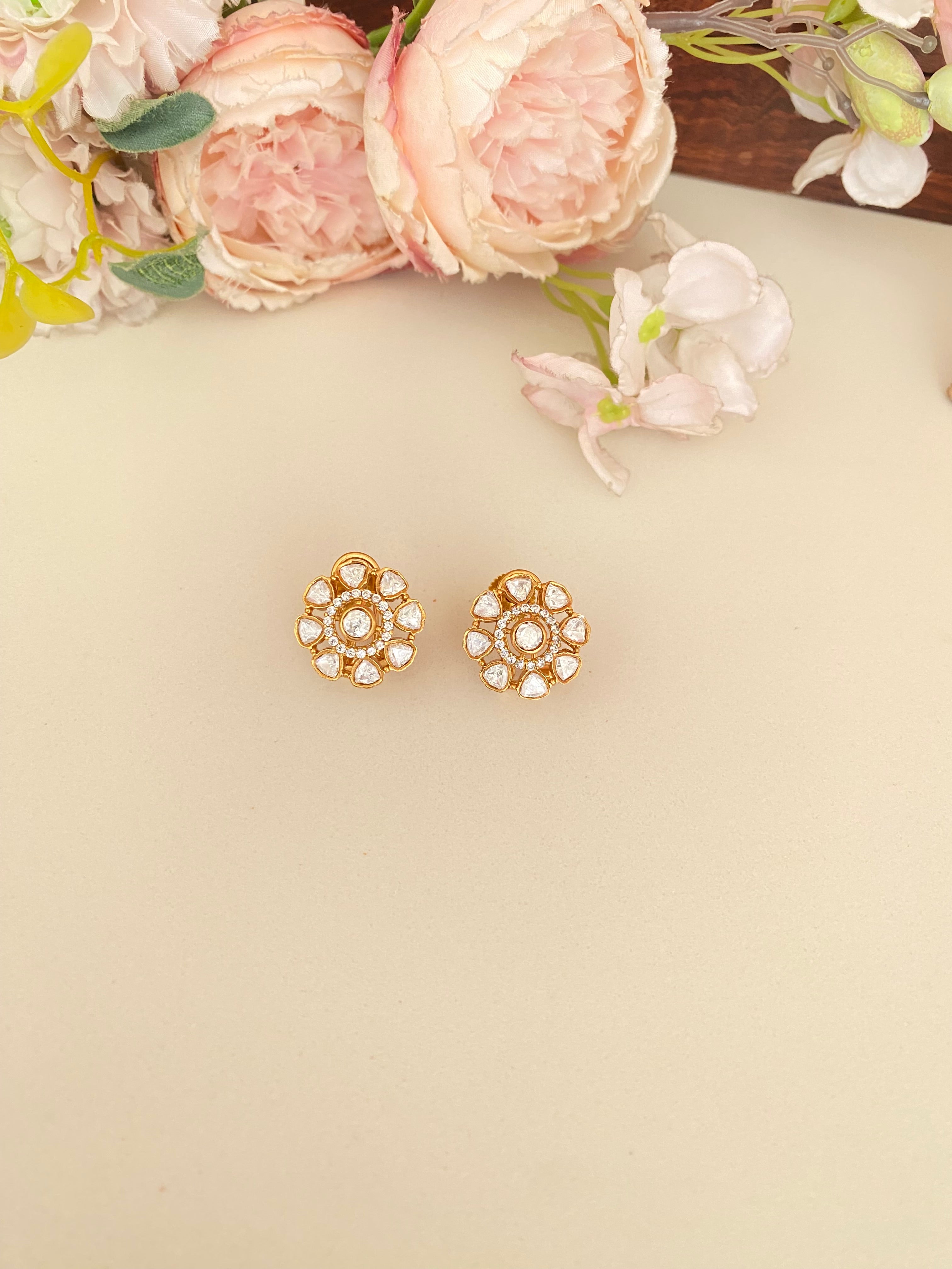 Gold plated Moissanite Studs