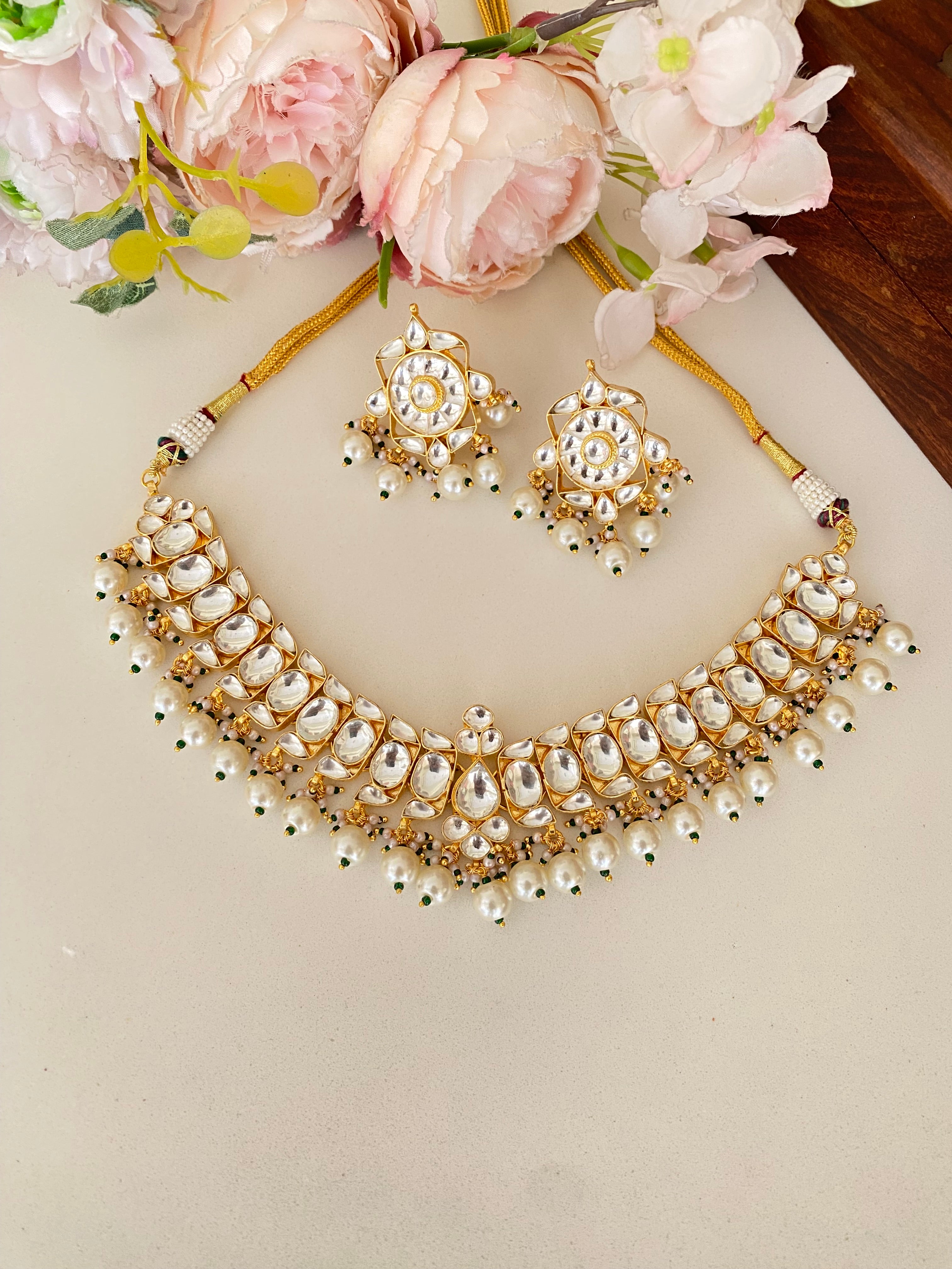 Gold plated Kundan Necklace Set