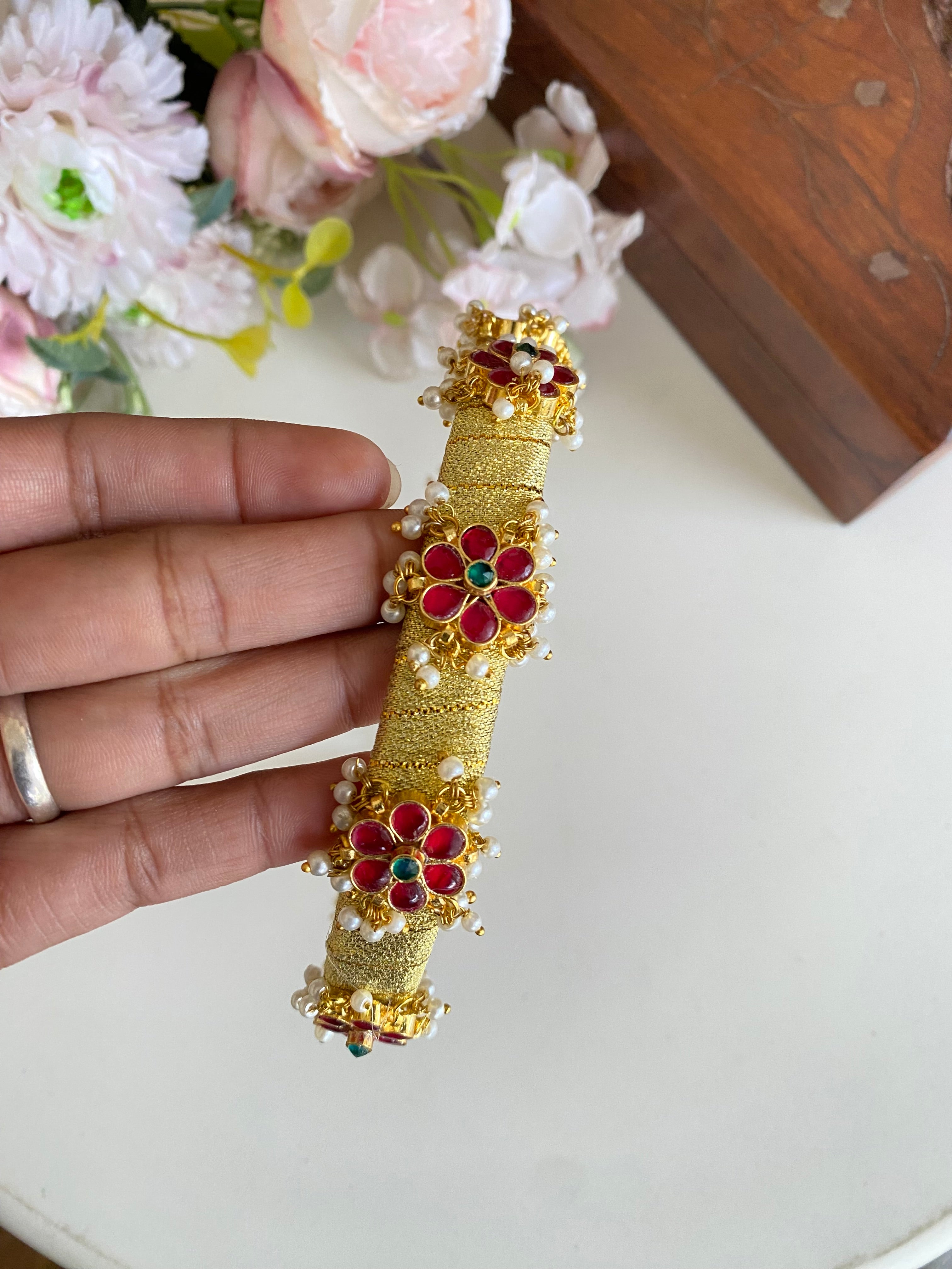 Gold Plated Kundan Hairband