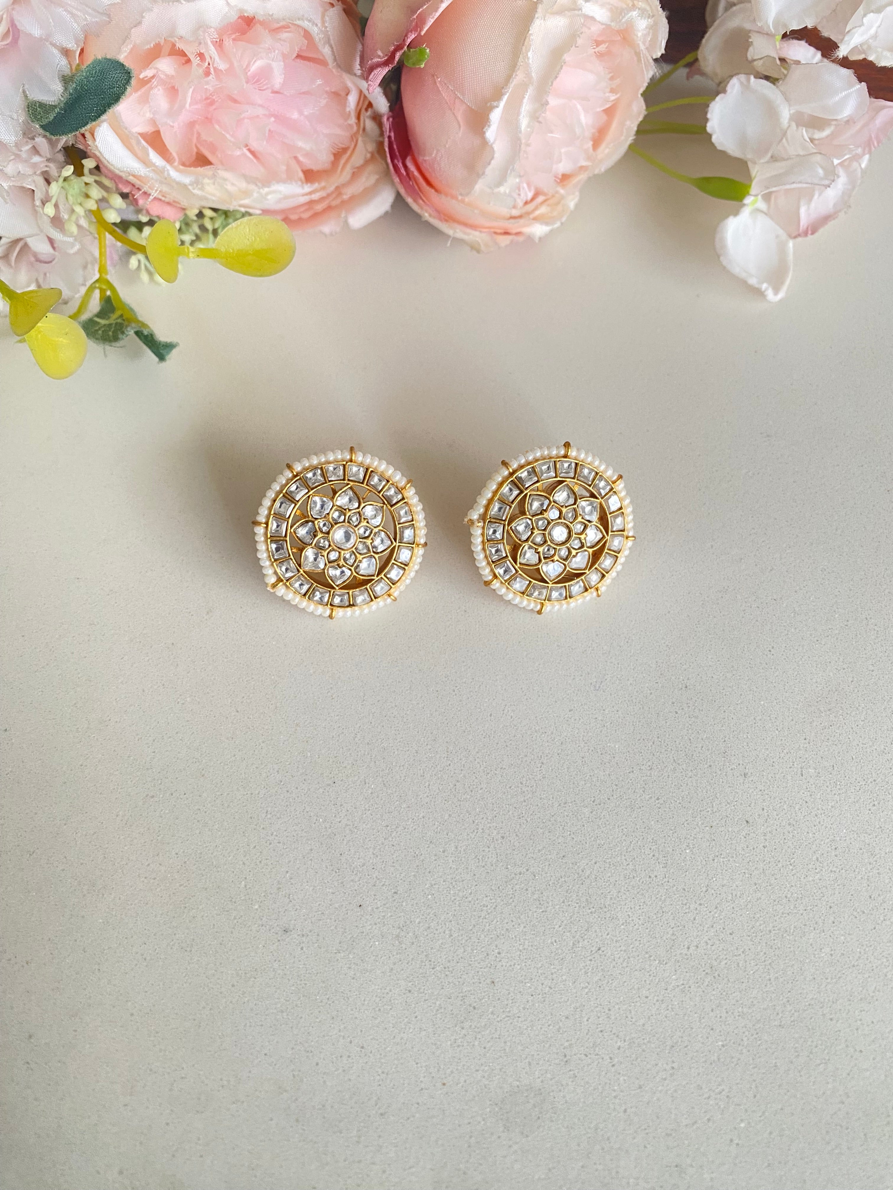 Gold Plated Kundan Studs