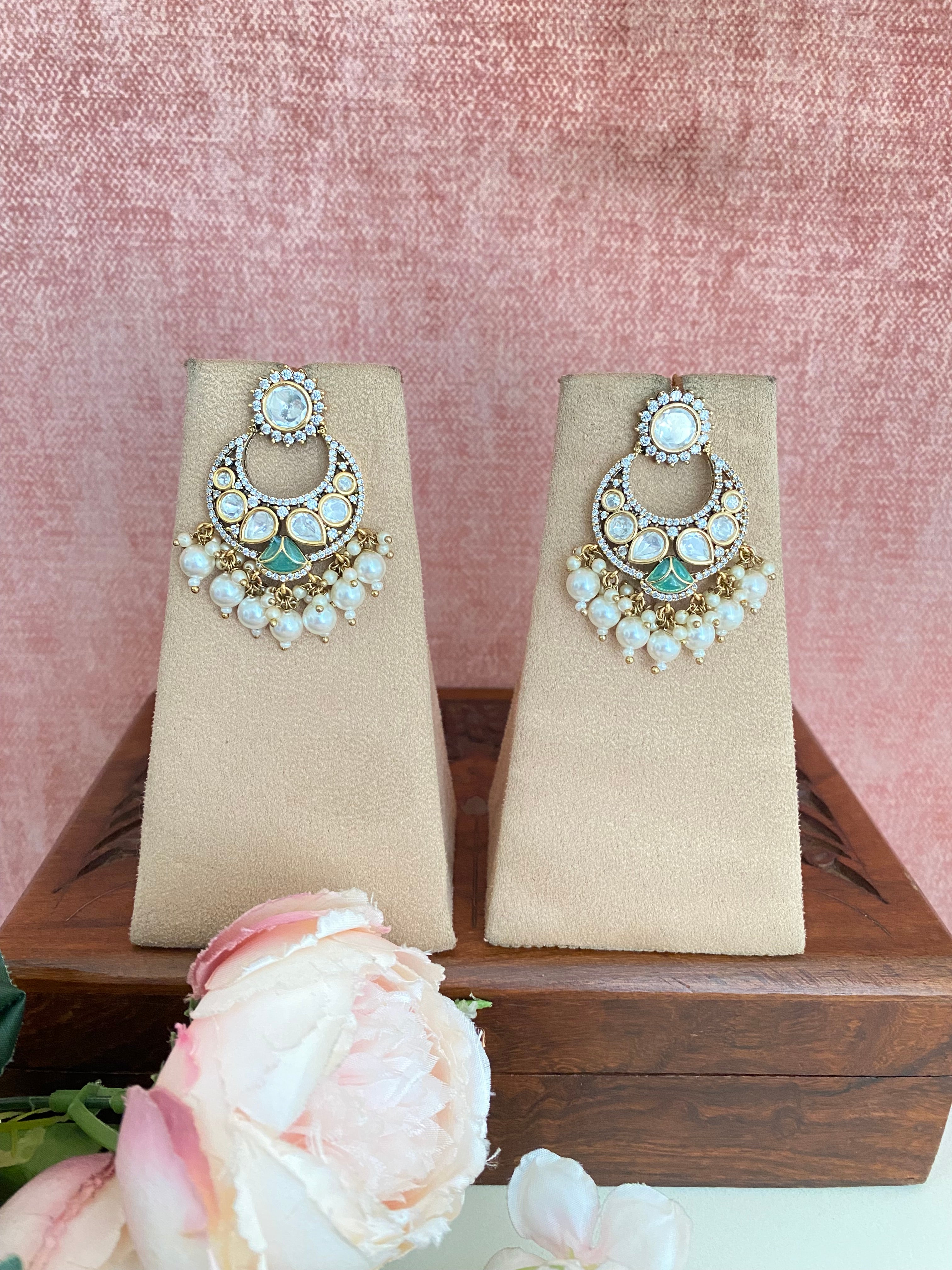 Gold plated Moissanite Earrings