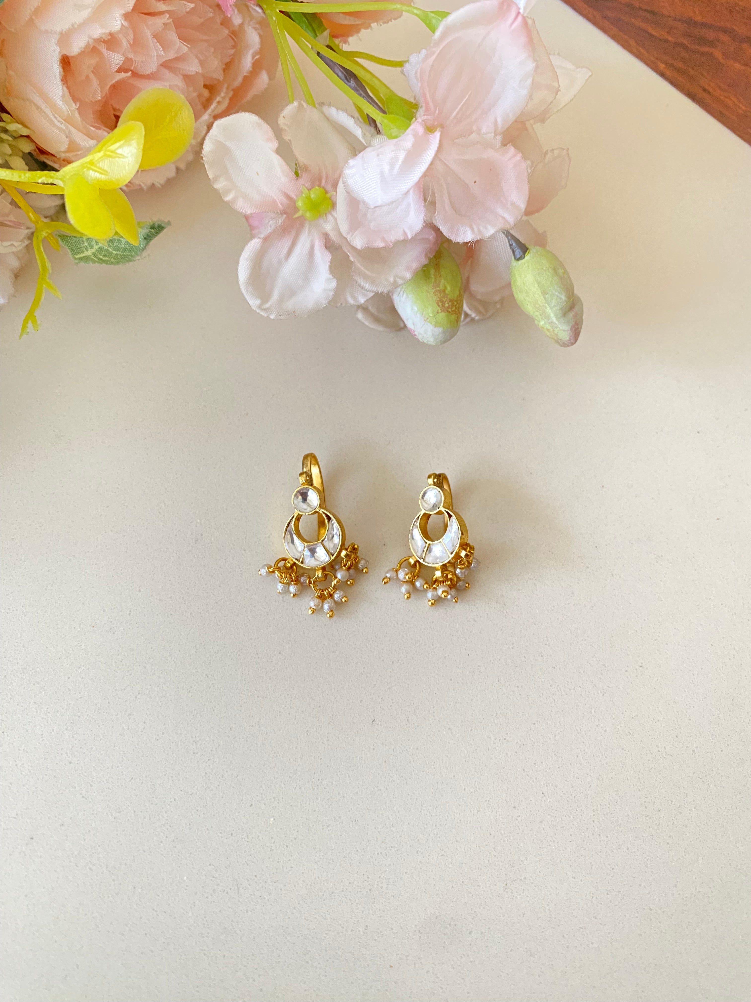 Gold plated Kundan Ear Cuff