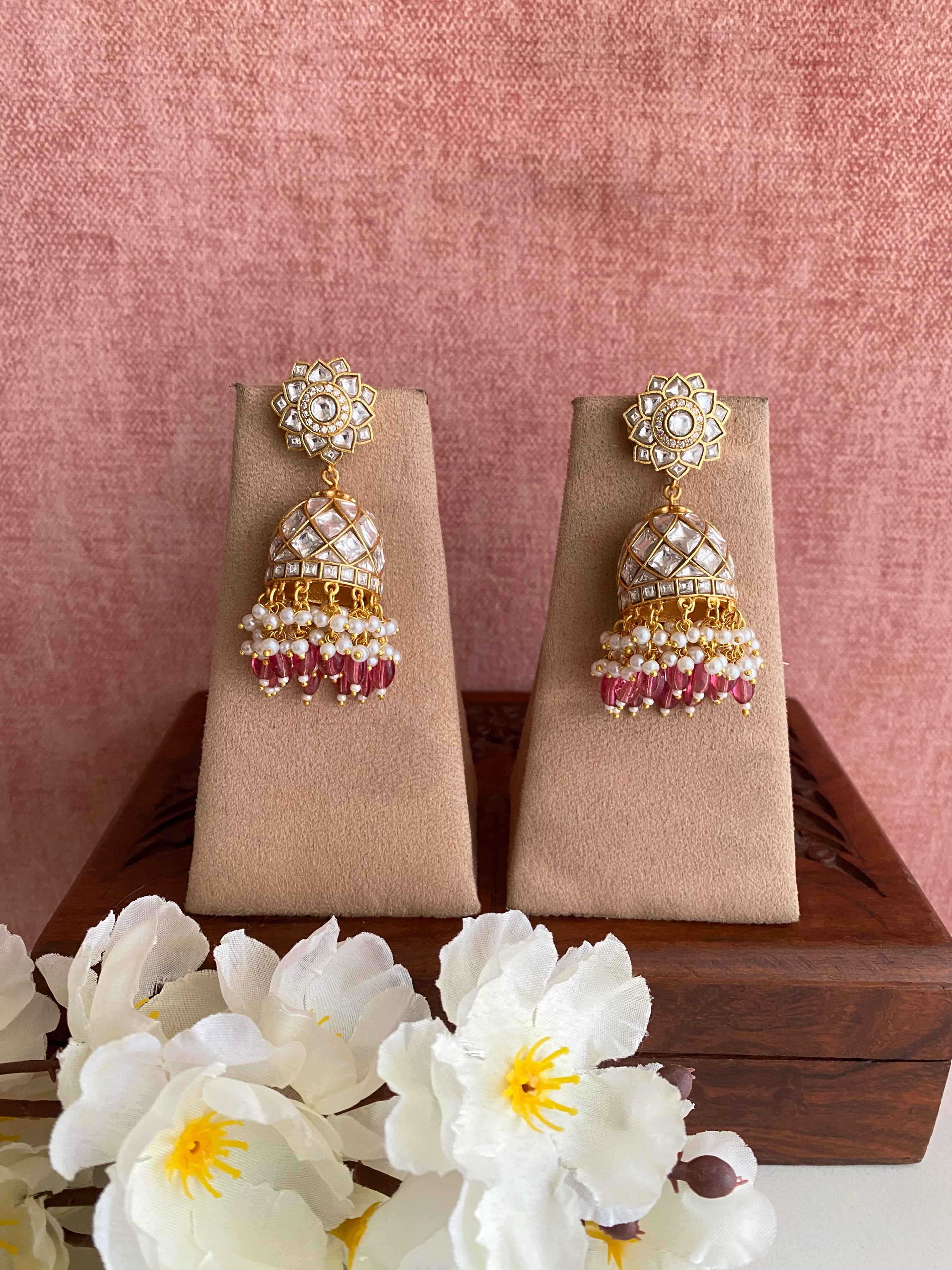 Gold Plated Kundan Jhumka