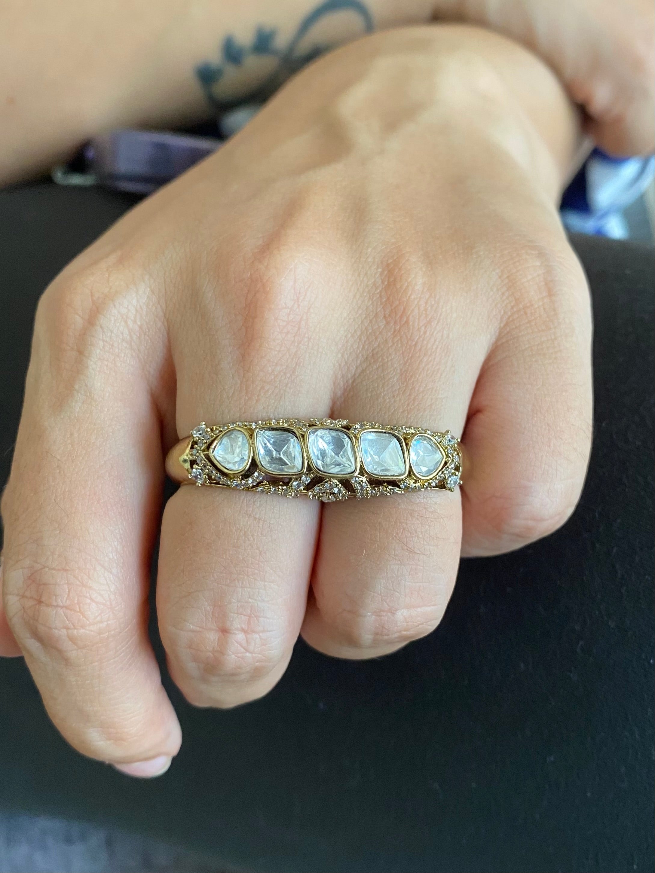 Double Finger Moissanite Ring