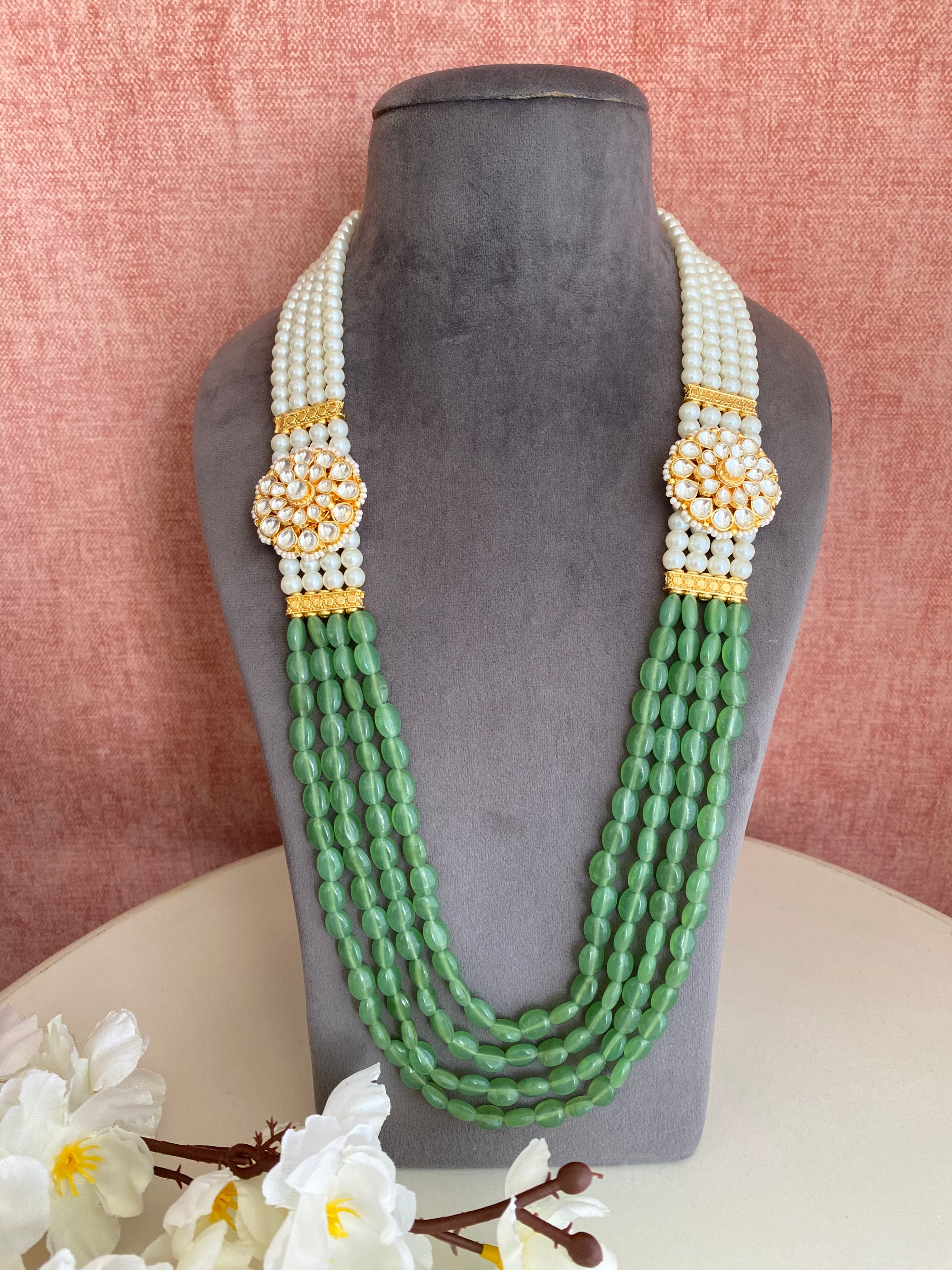 Gold Plated Kundan Groom Maala