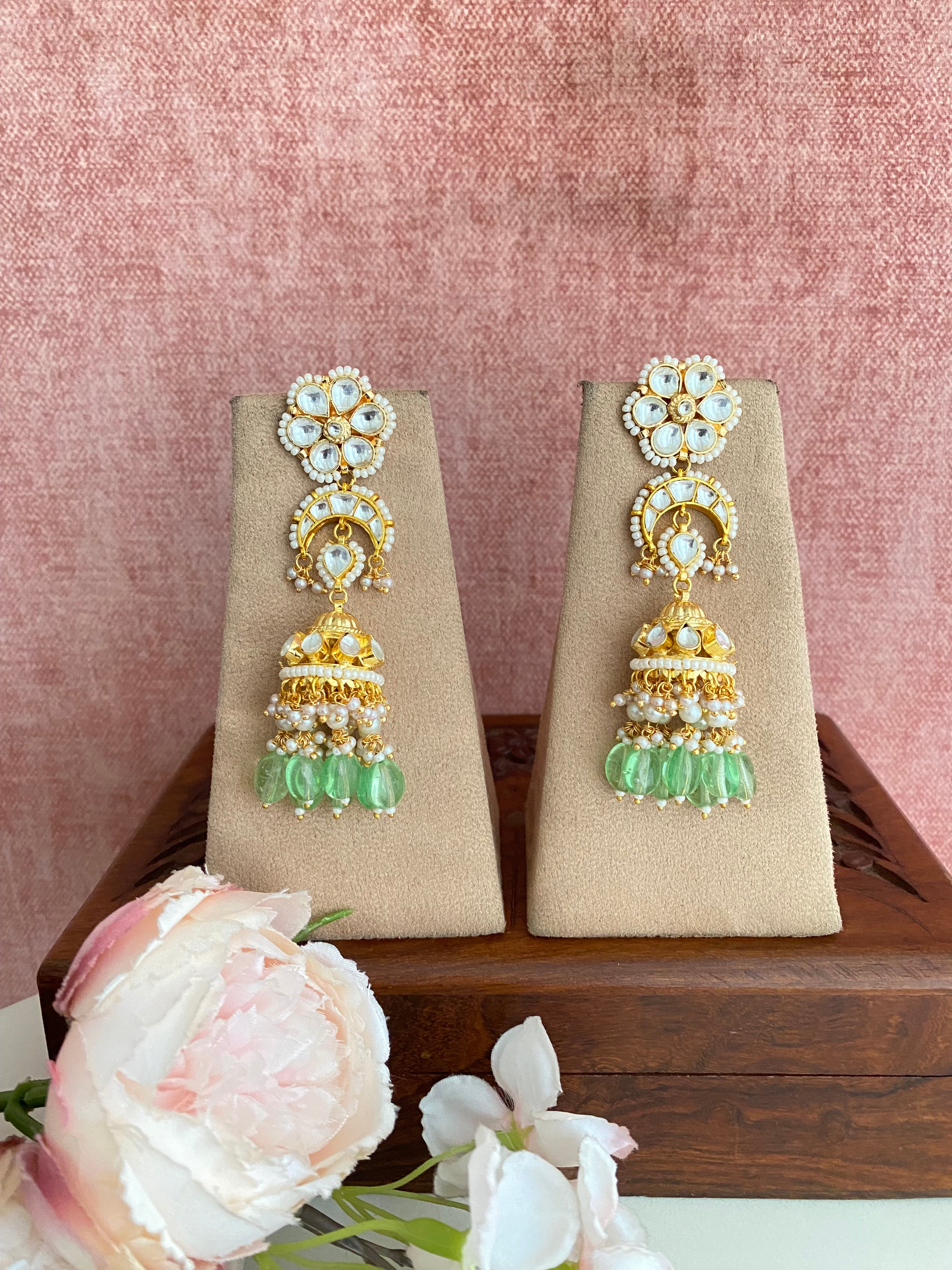Gold Plated Kundan Jhumka