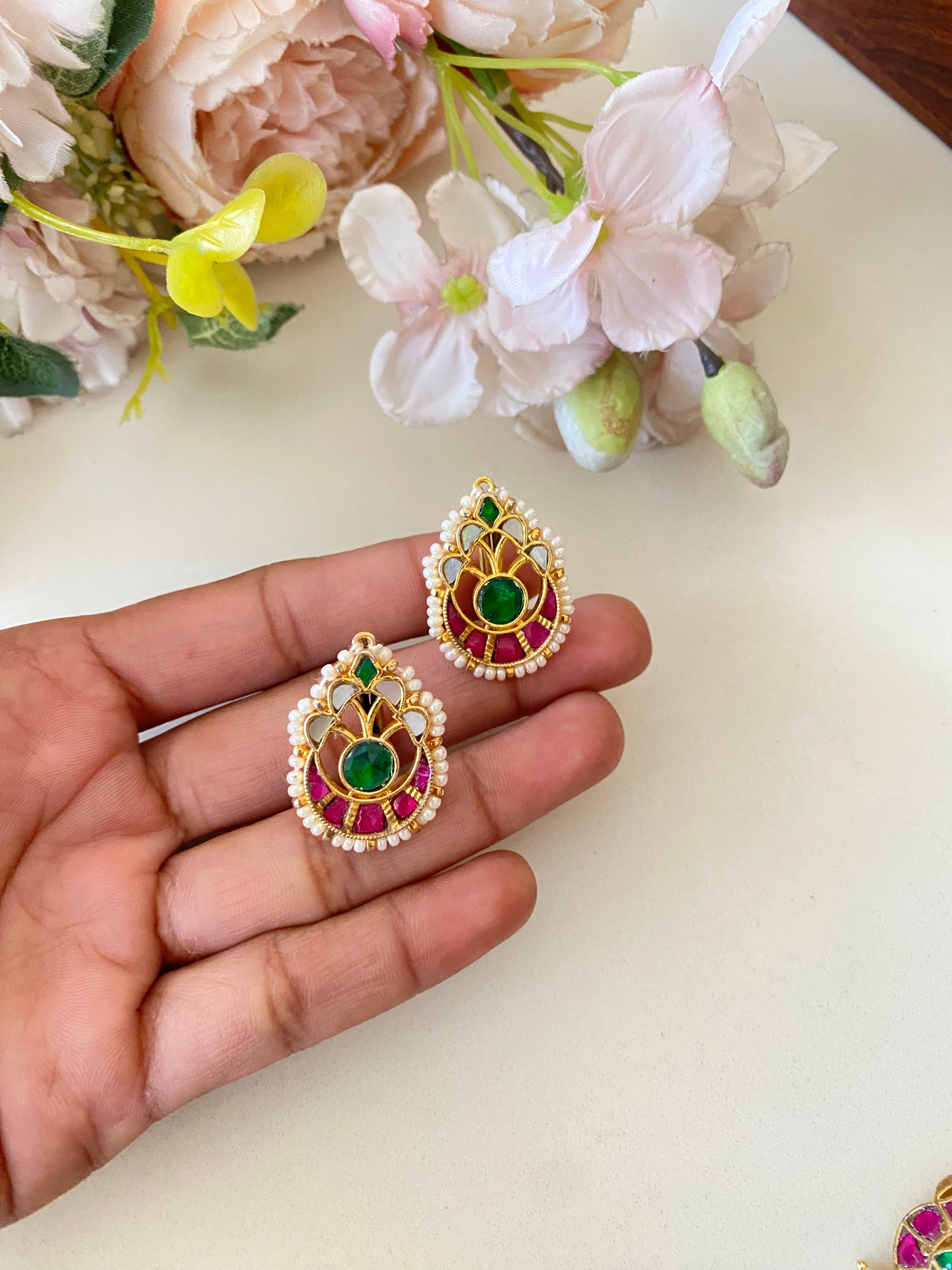 Gold plated Kundan Ear Cuff