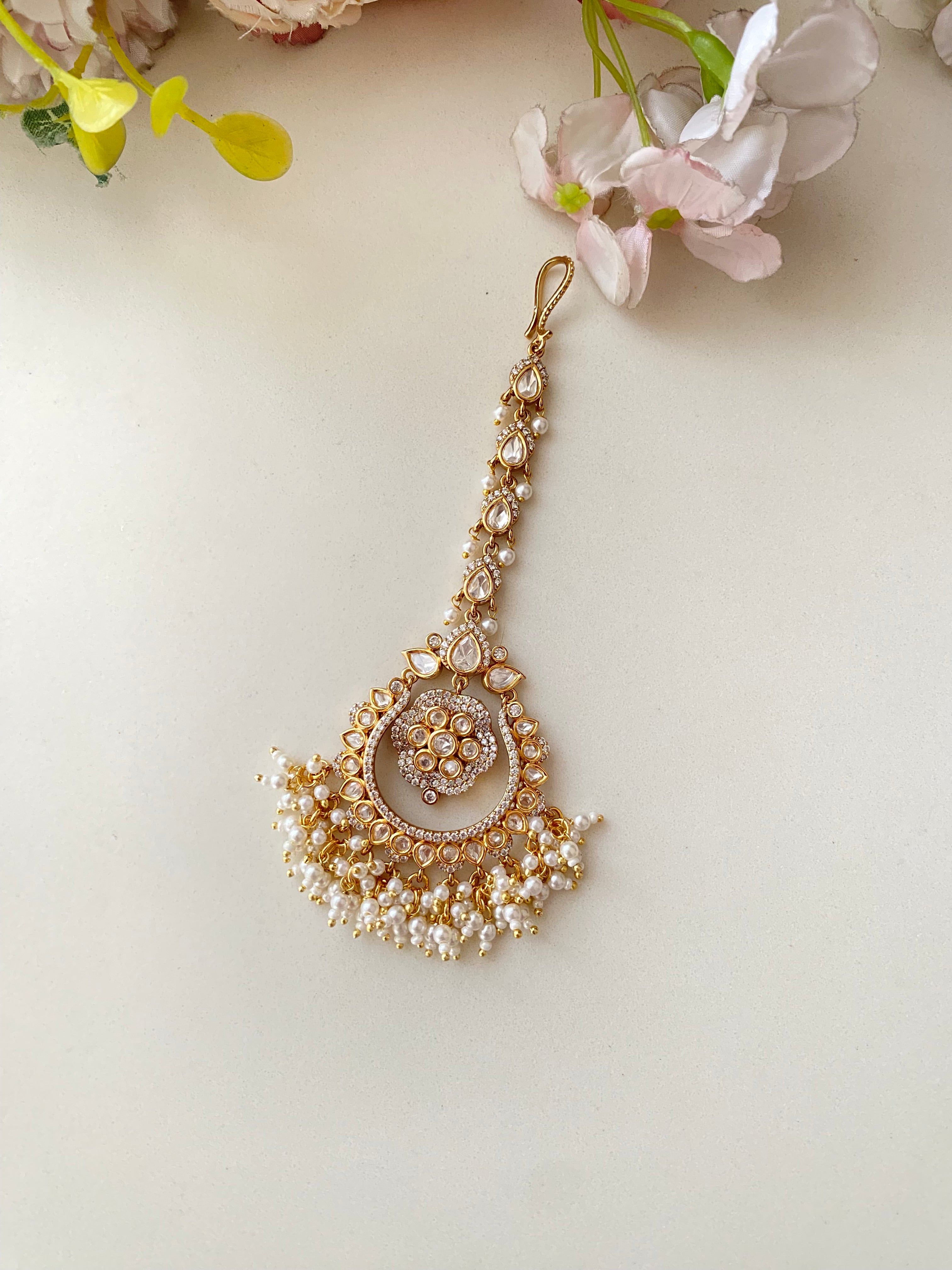 Gold plated Moissanite Tikka