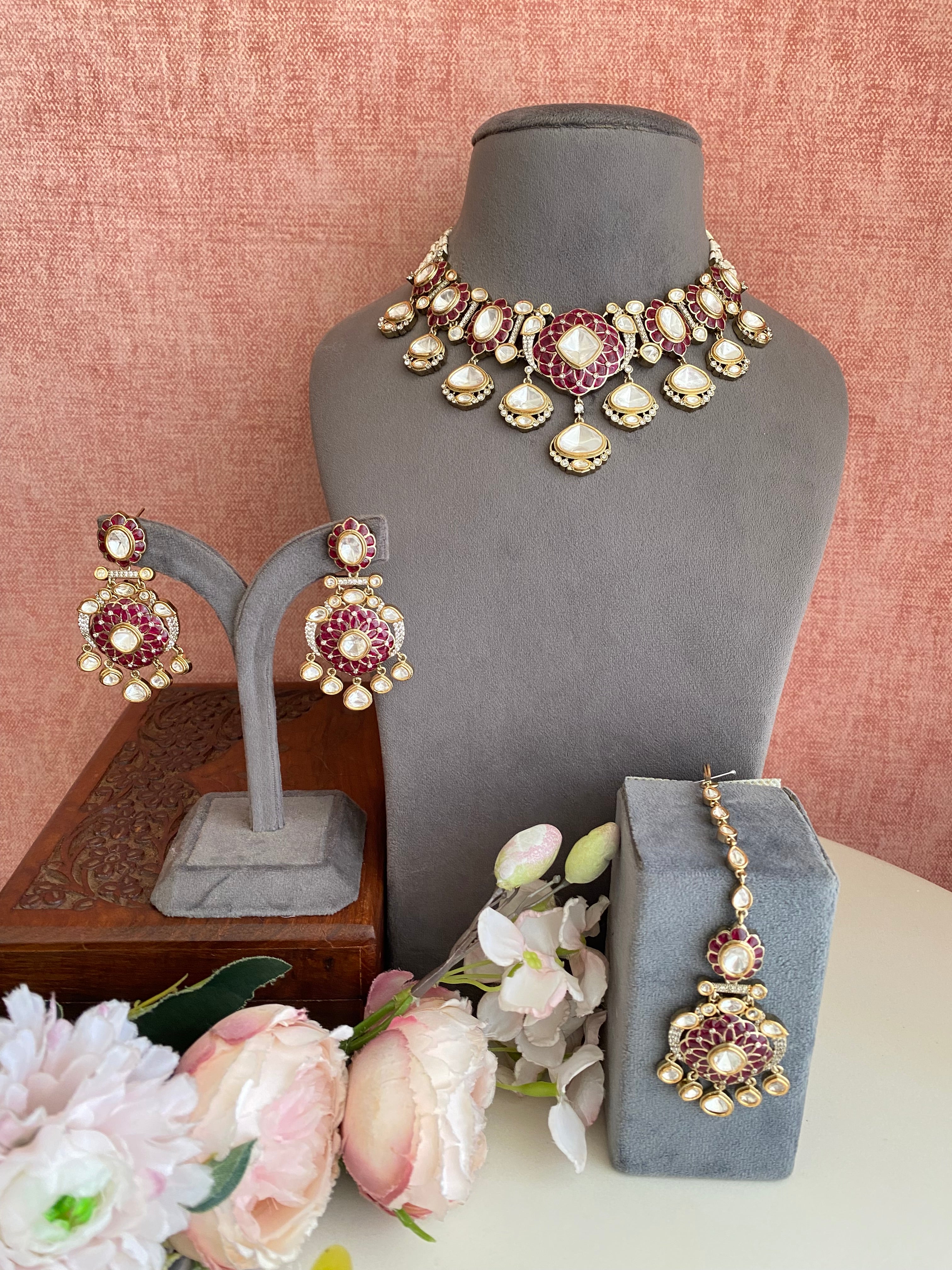 Moissanite Bridal Necklace Set