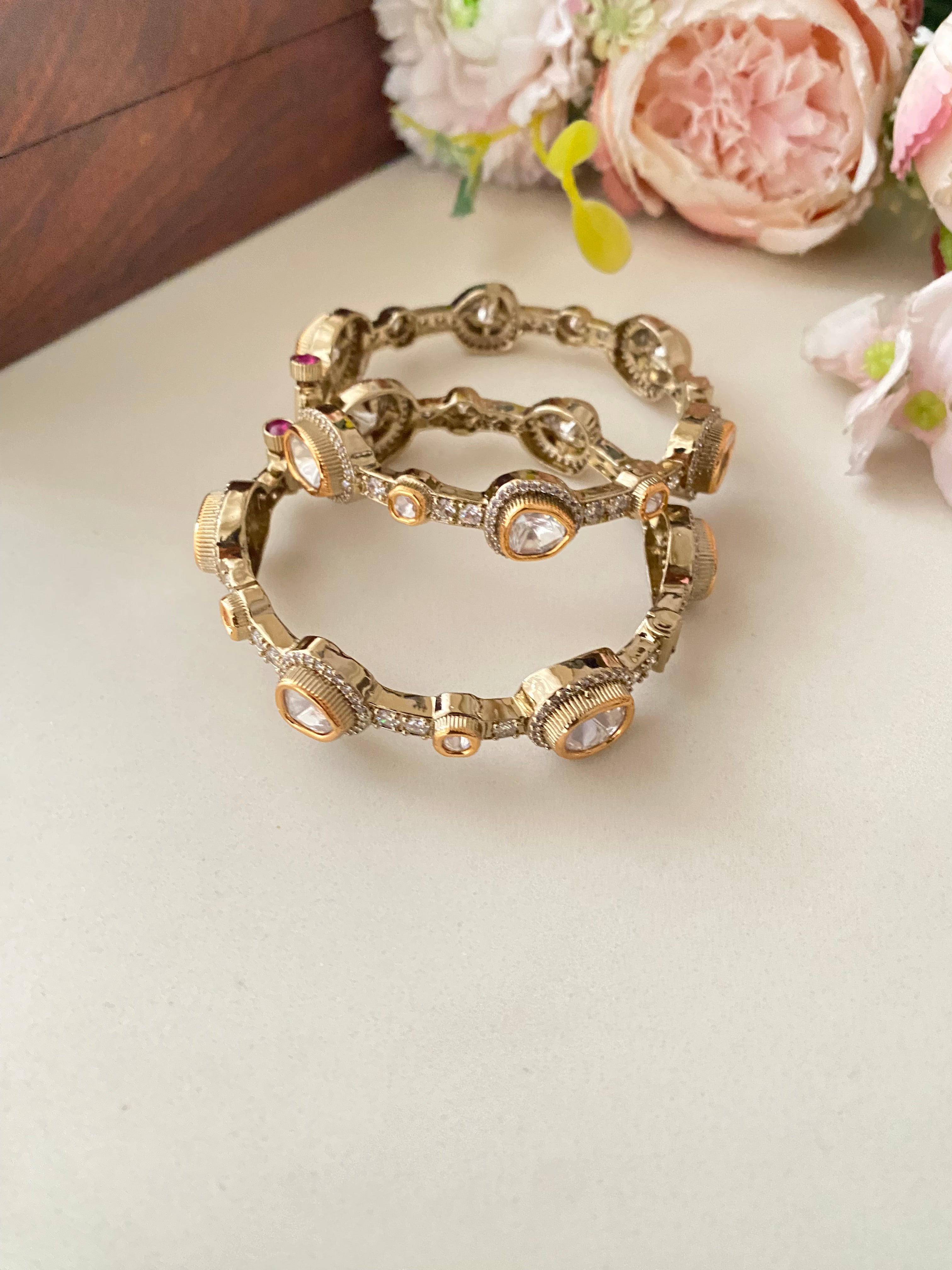 Dual plated Moissanite Bangles