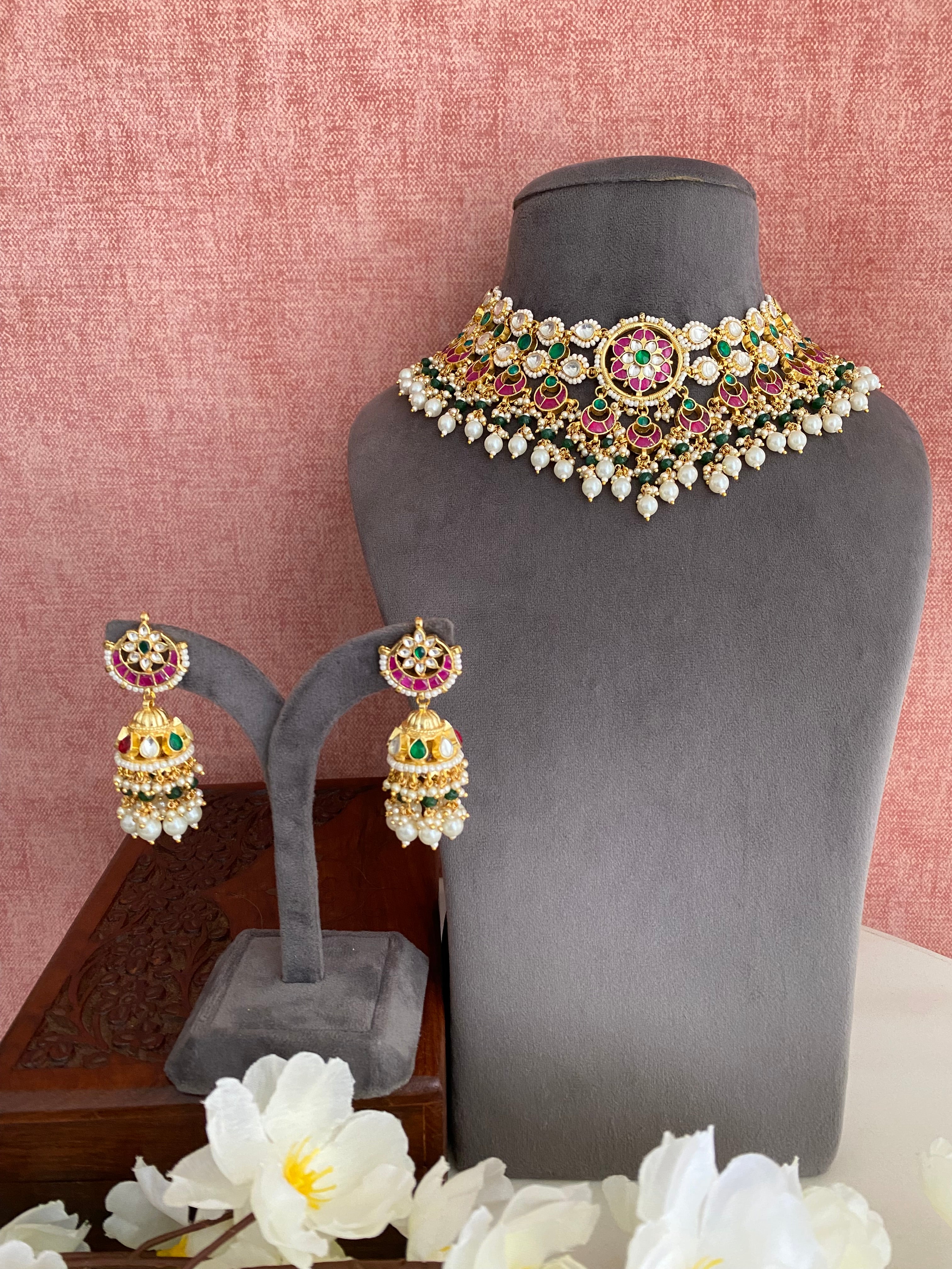 Multi Color Kundan Necklace Set