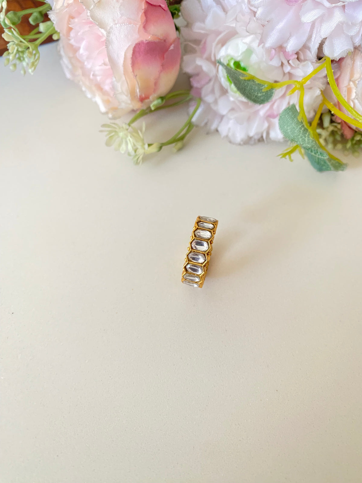 Gold plated Kundan Band Ring