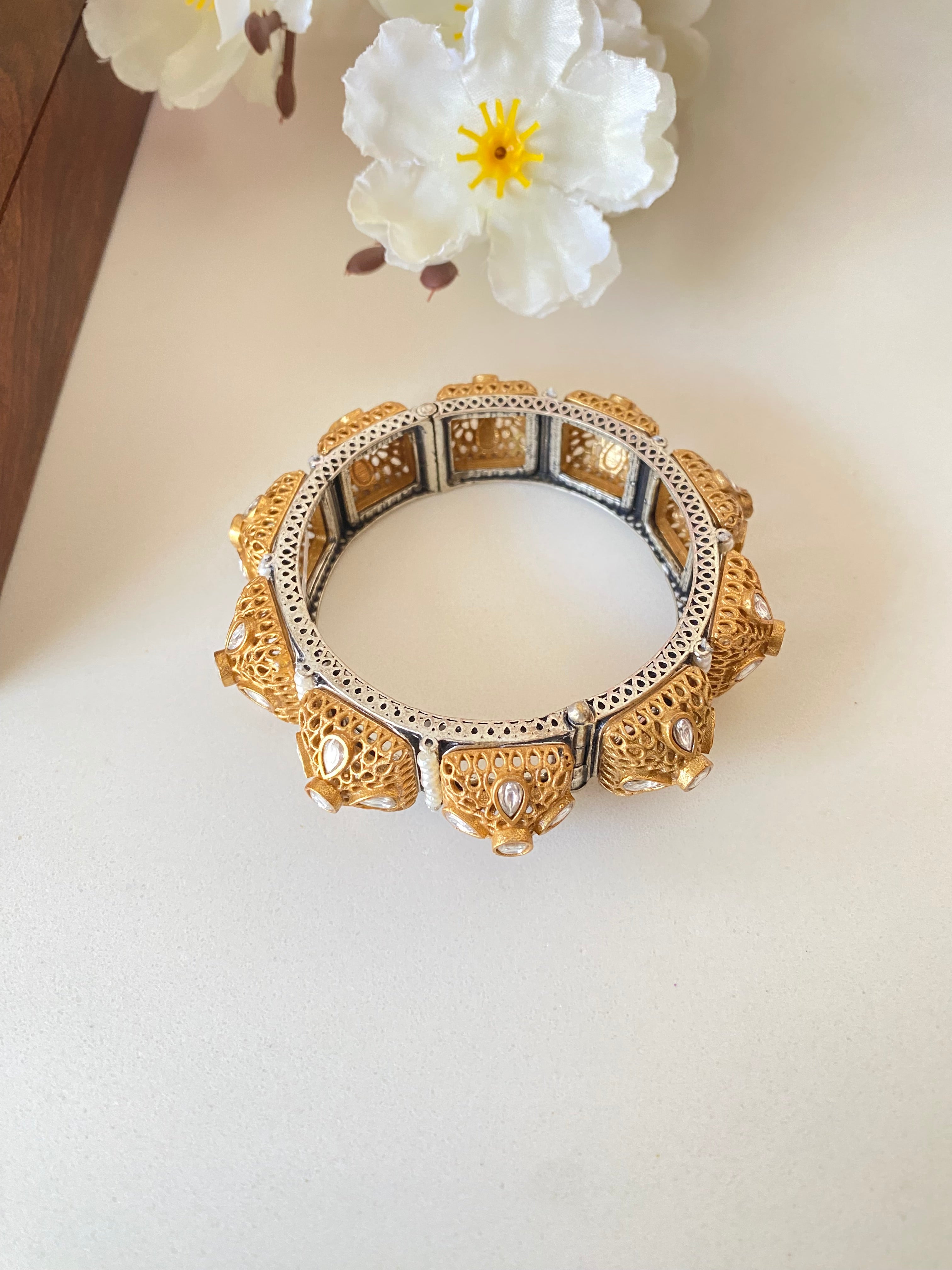 Dual Plated Kundan Kada