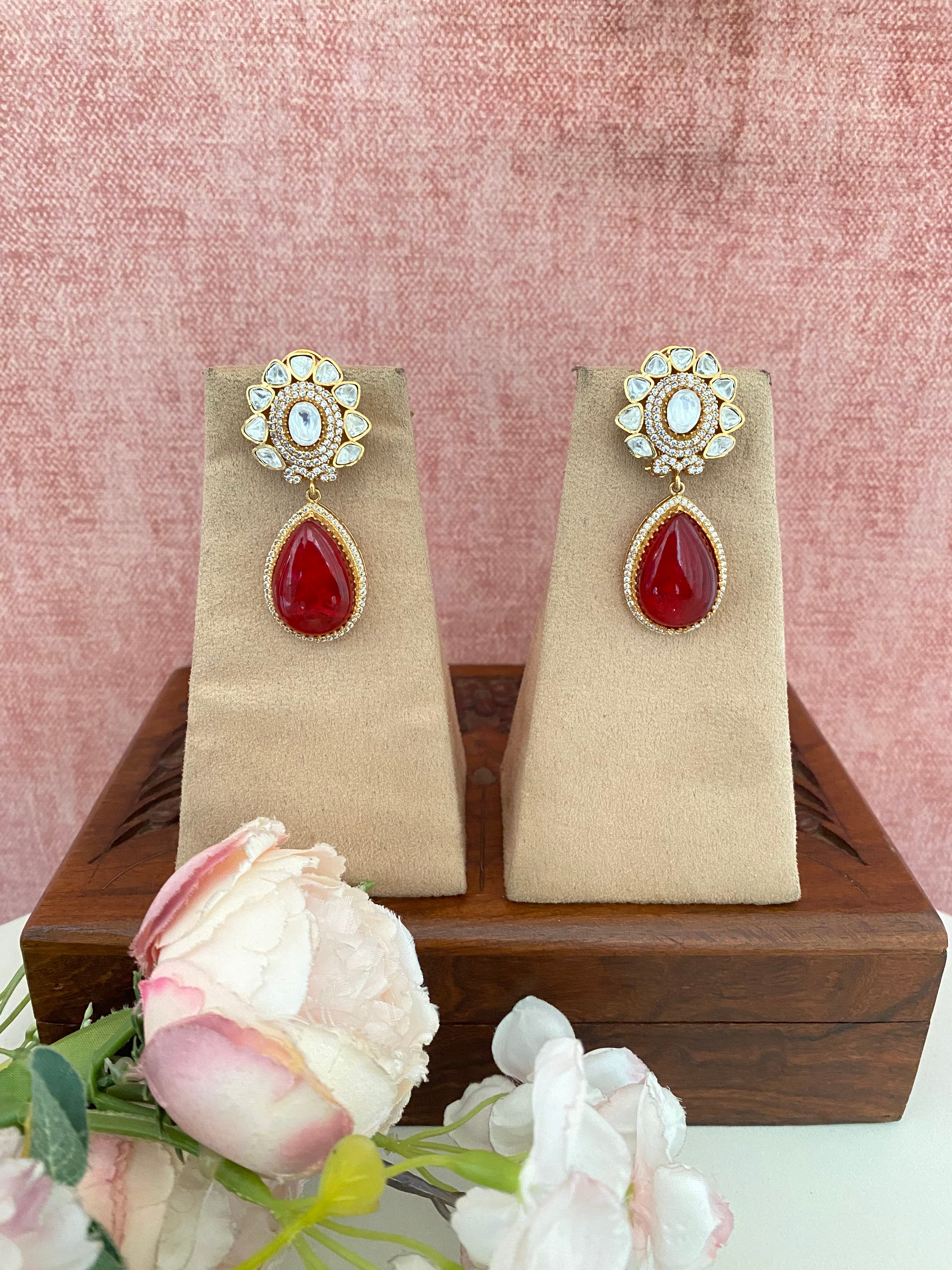Gold plated Moissanite Earrings