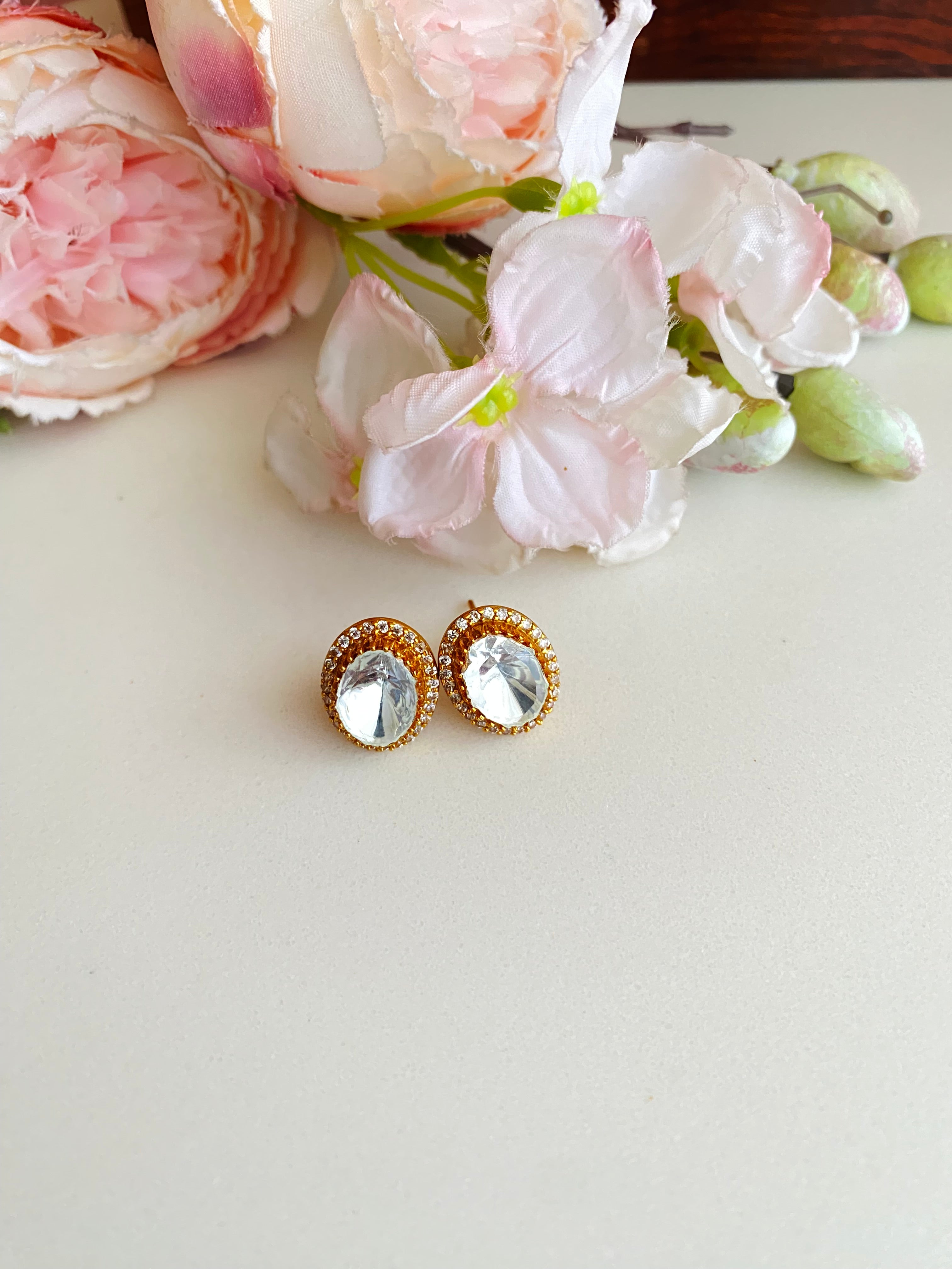 Gold plated Moissanite Studs