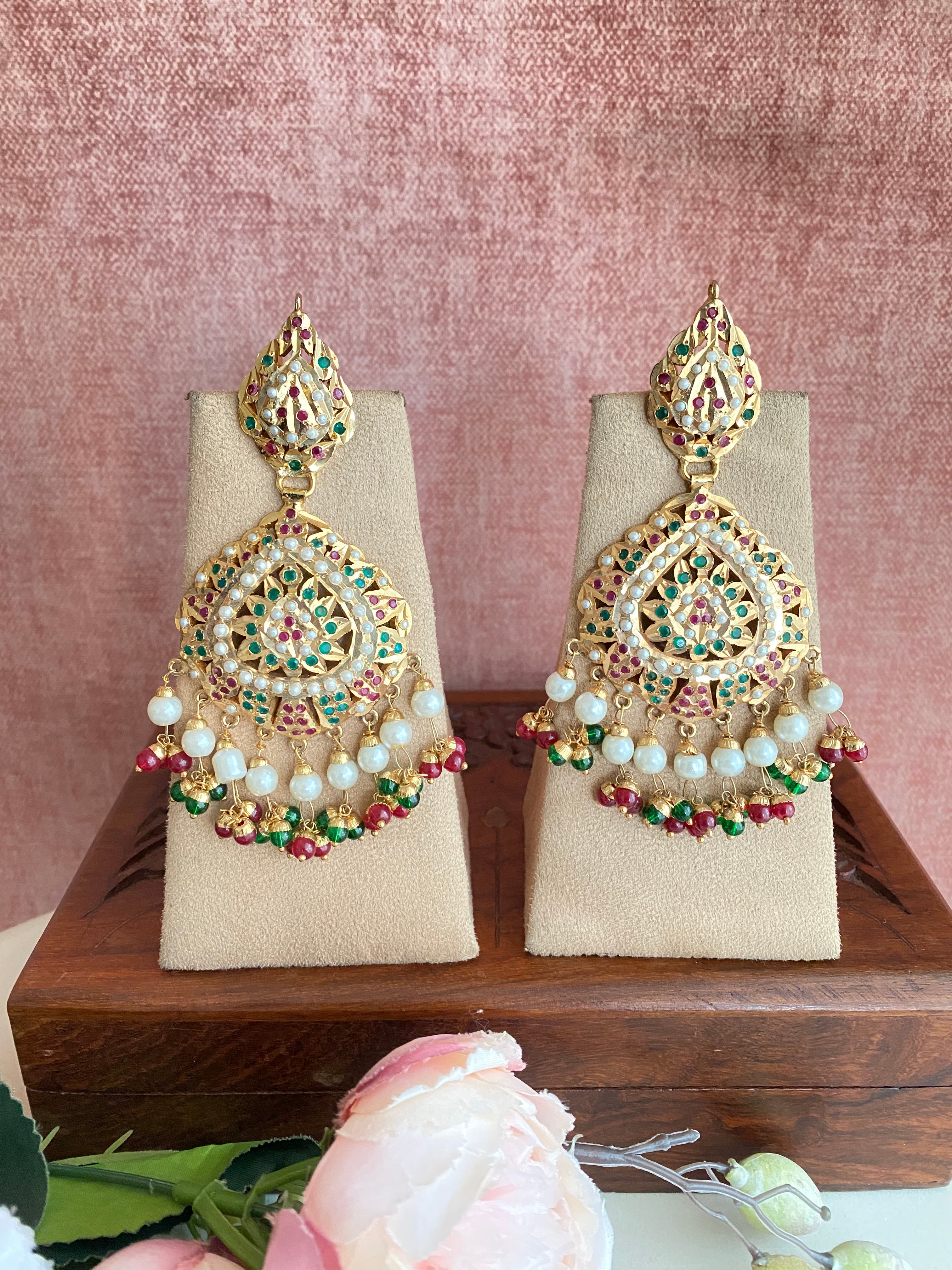 Multicolor Jadau Earrings