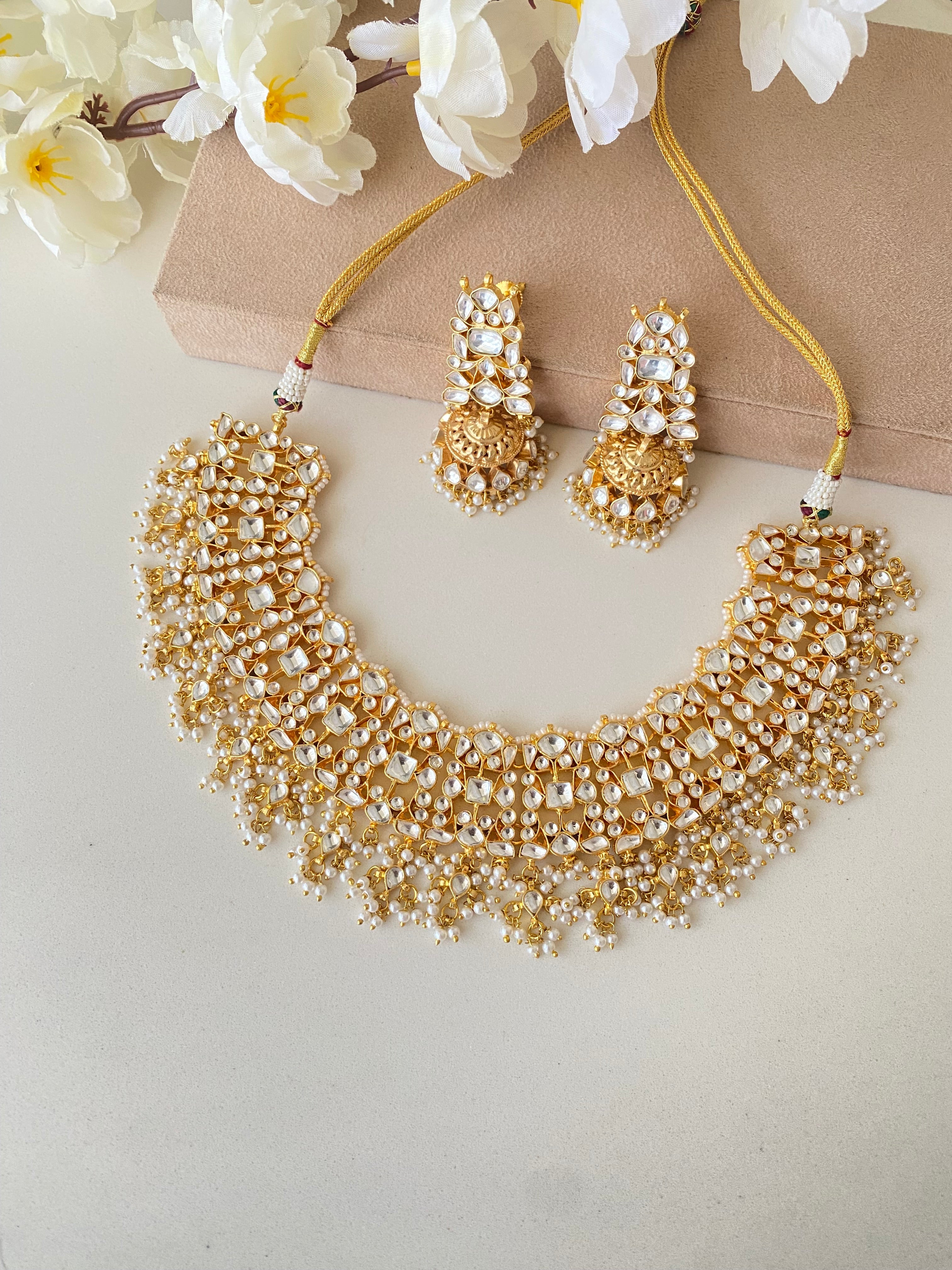 Gold plated Kundan Necklace Set