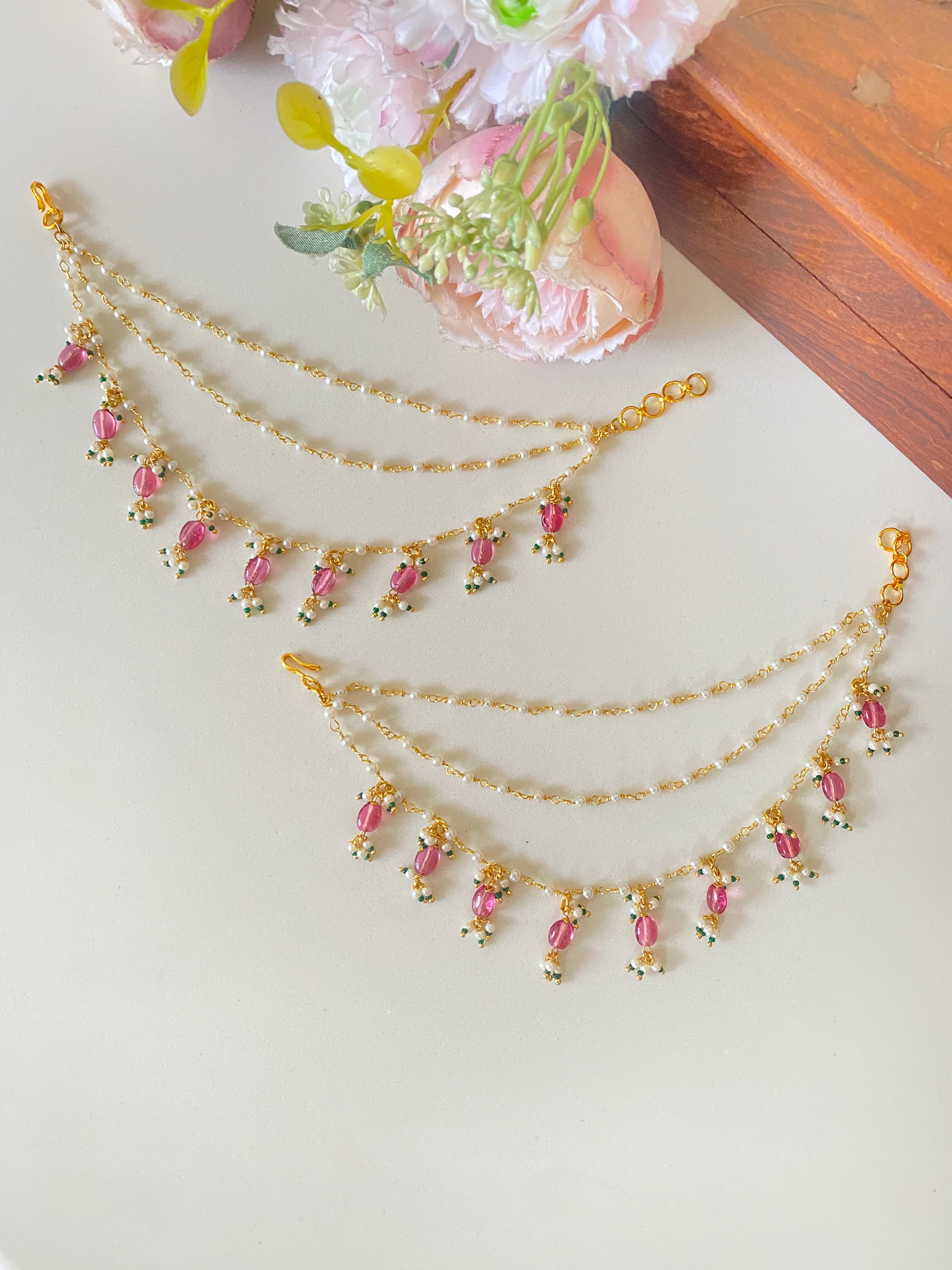 Pearl Beaded Ear Chains