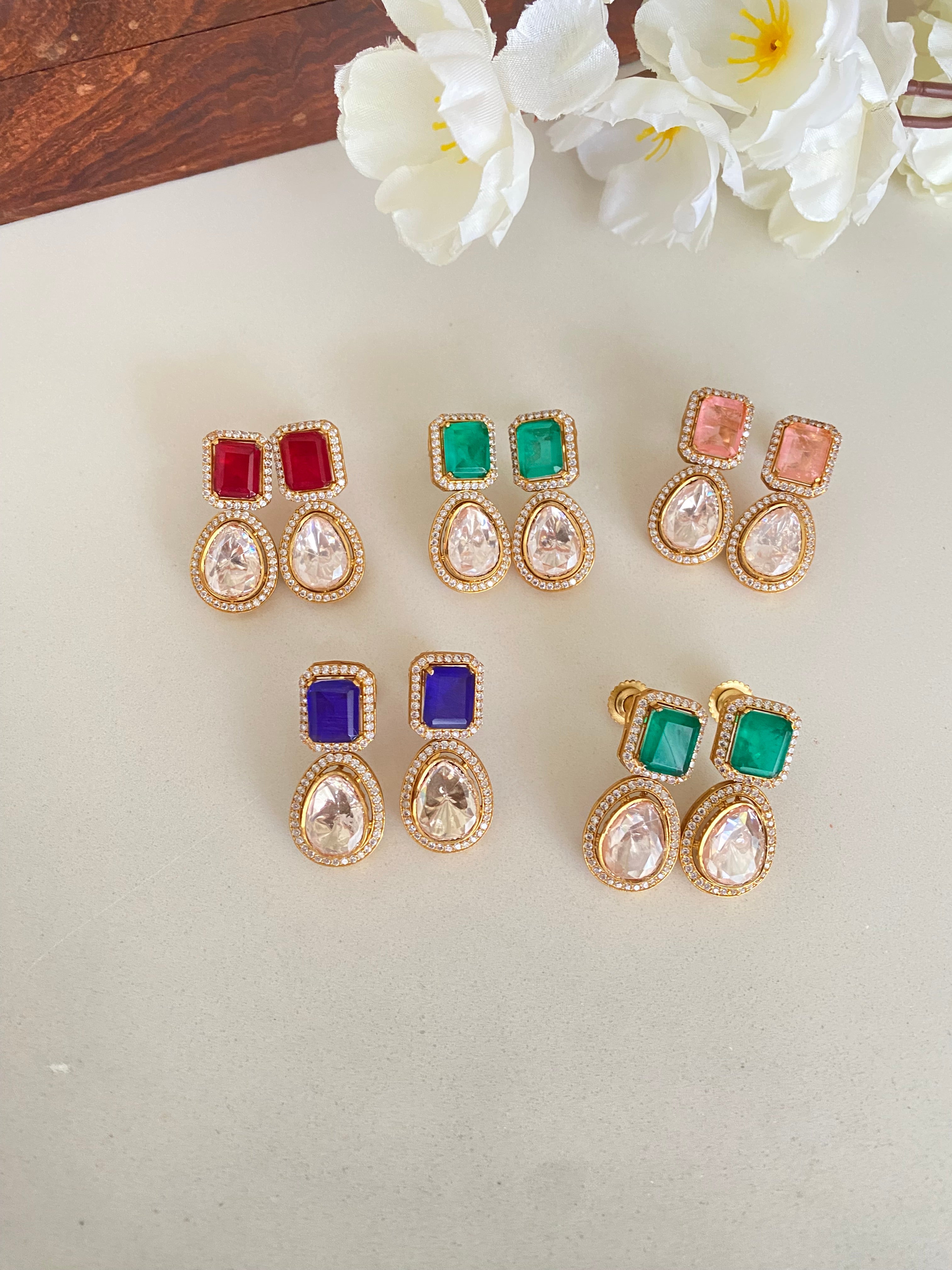 Gold plated Moissanite Earrings