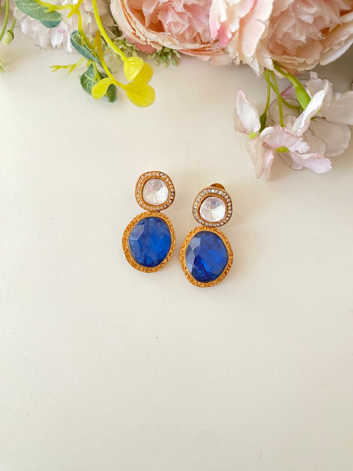 Gold plated Moissanite Earrings
