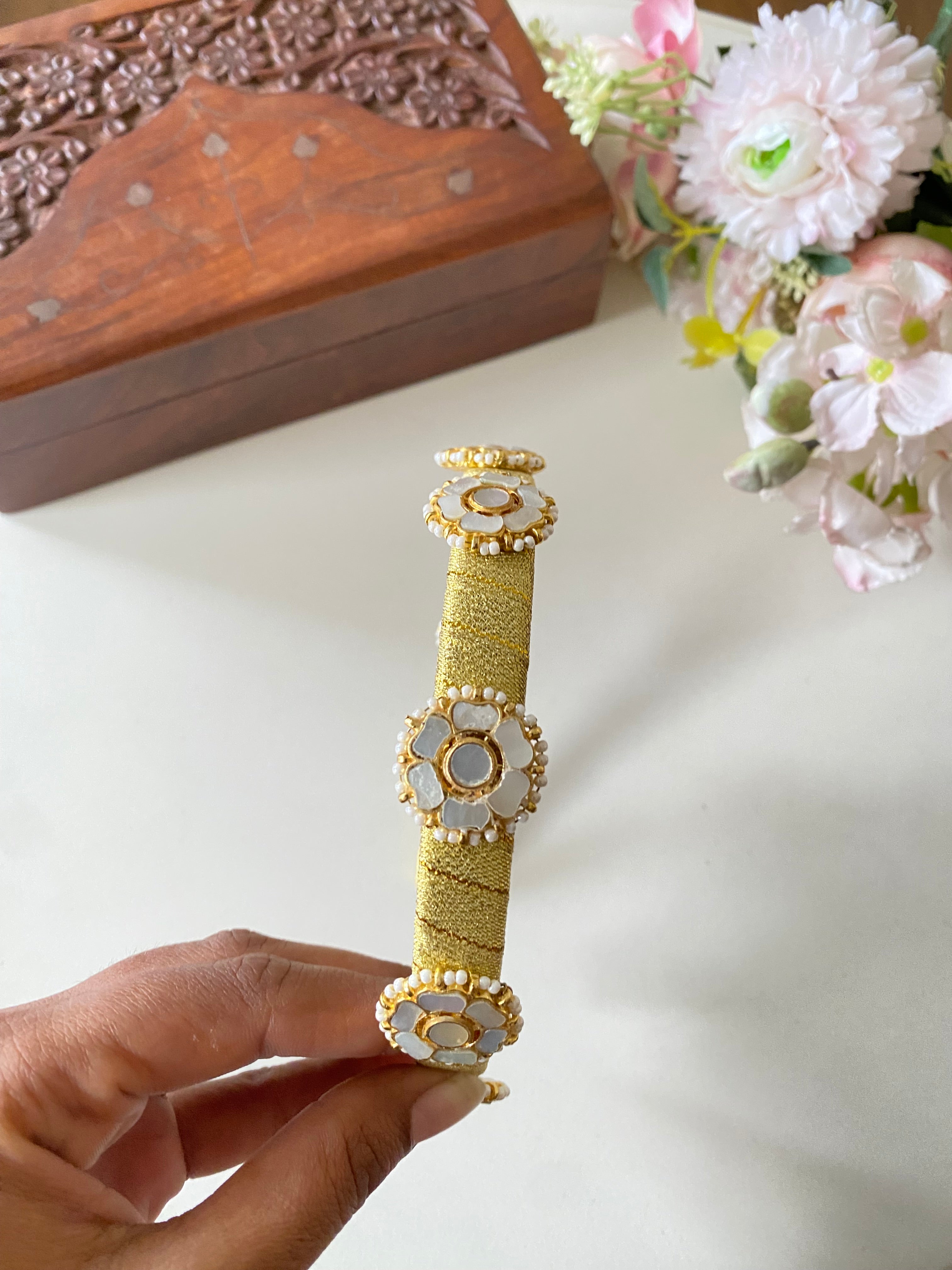 Gold Plated Kundan Hairband