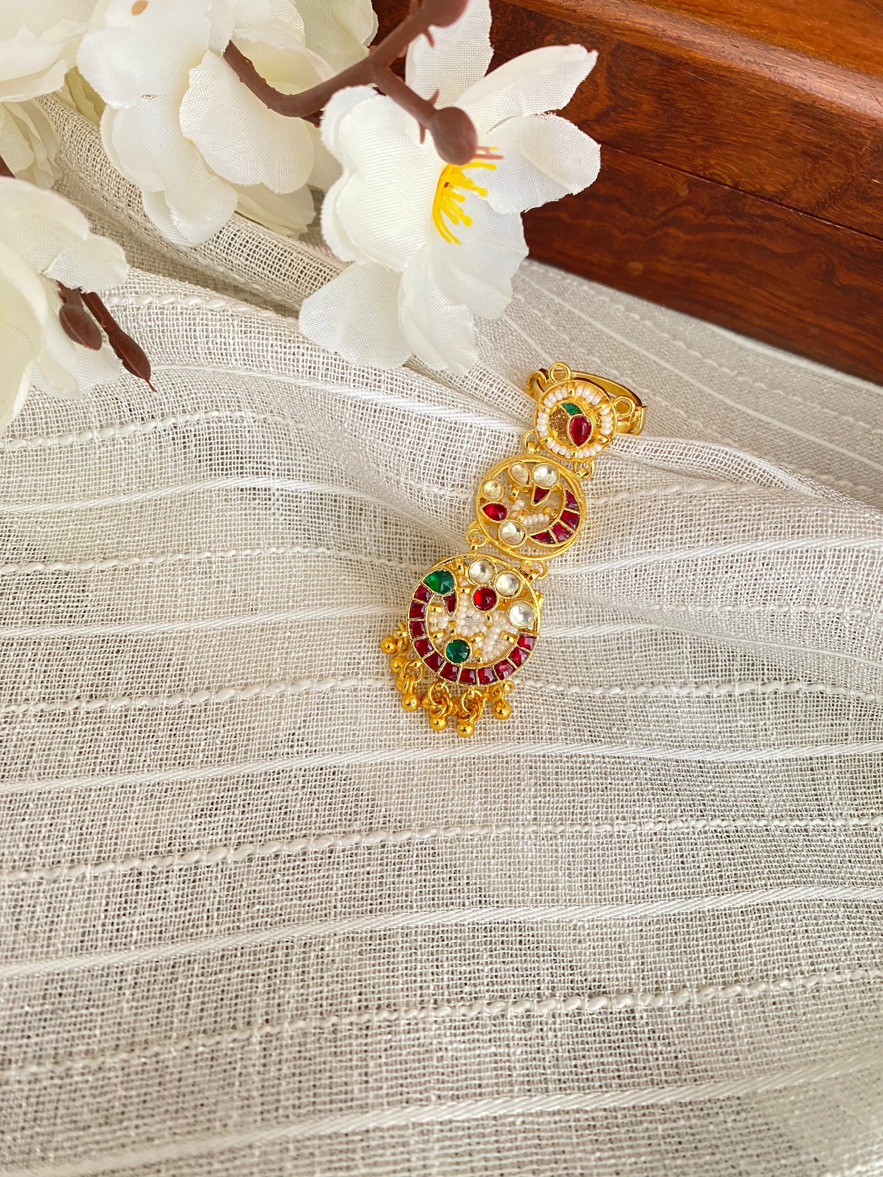 Gold plated Kundan Ring