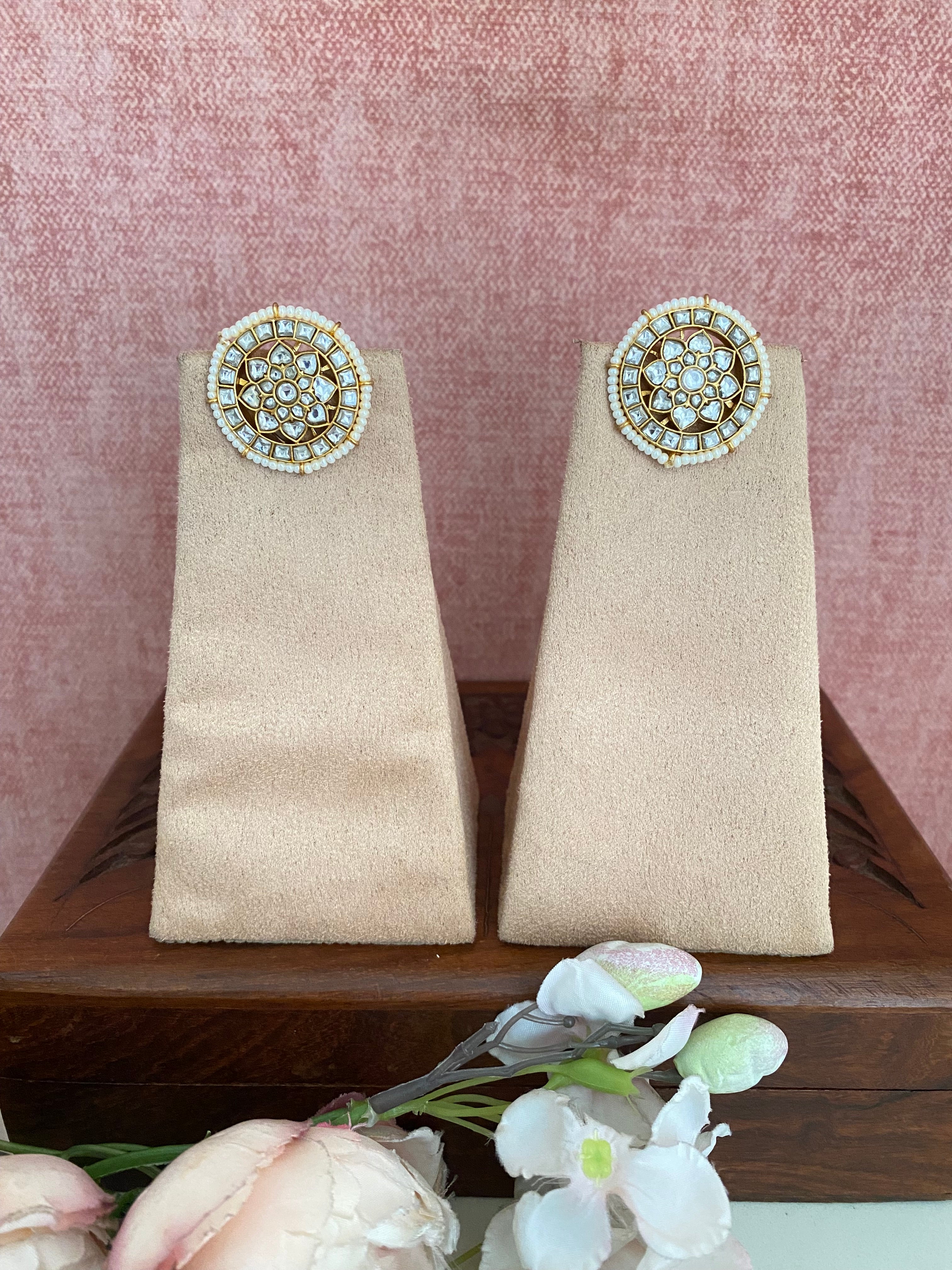 Gold Plated Kundan Studs