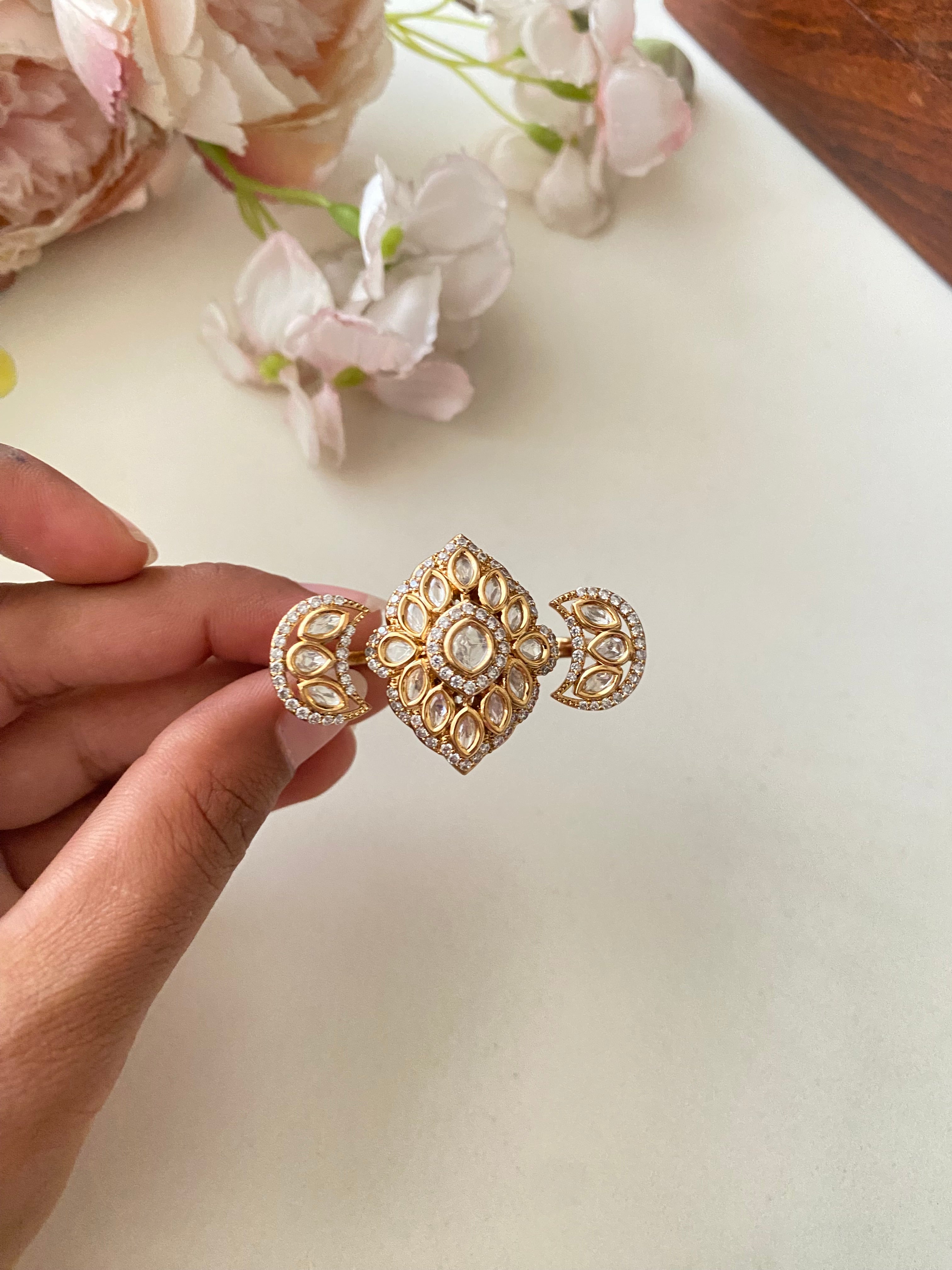 Double Finger Moissanite Ring
