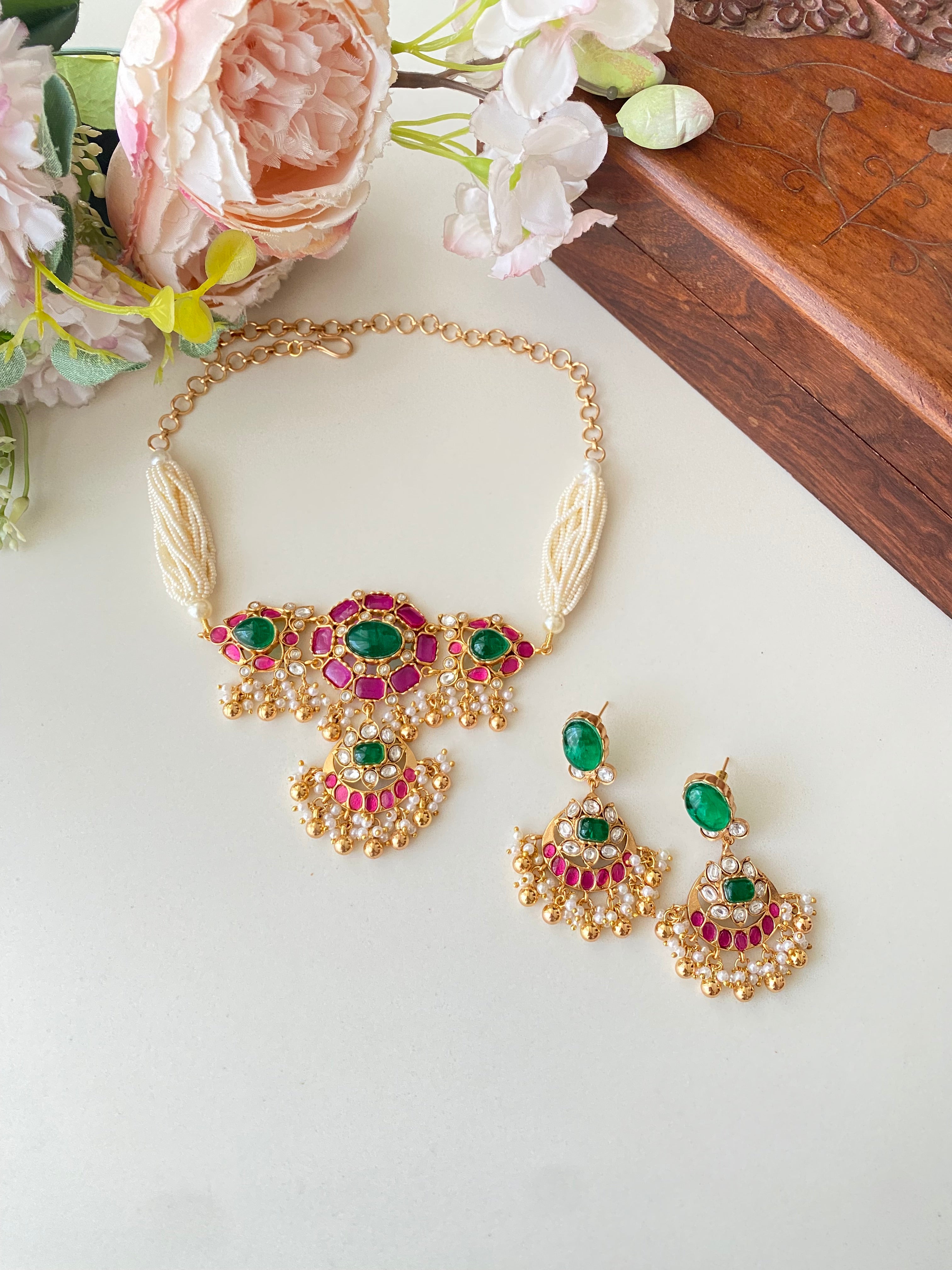 Multi Color Moissanite choker set