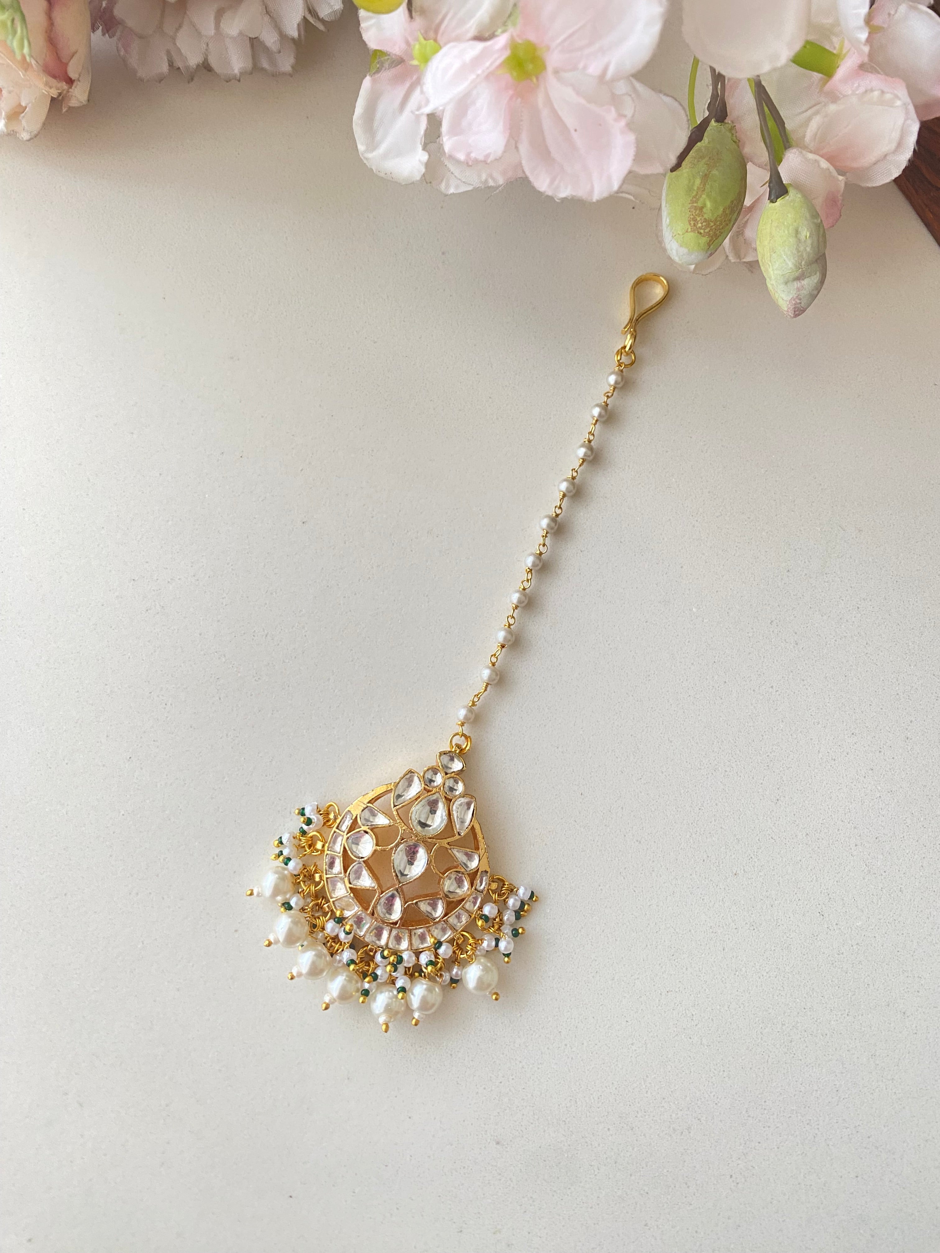 Gold Plated Kundan Tikka