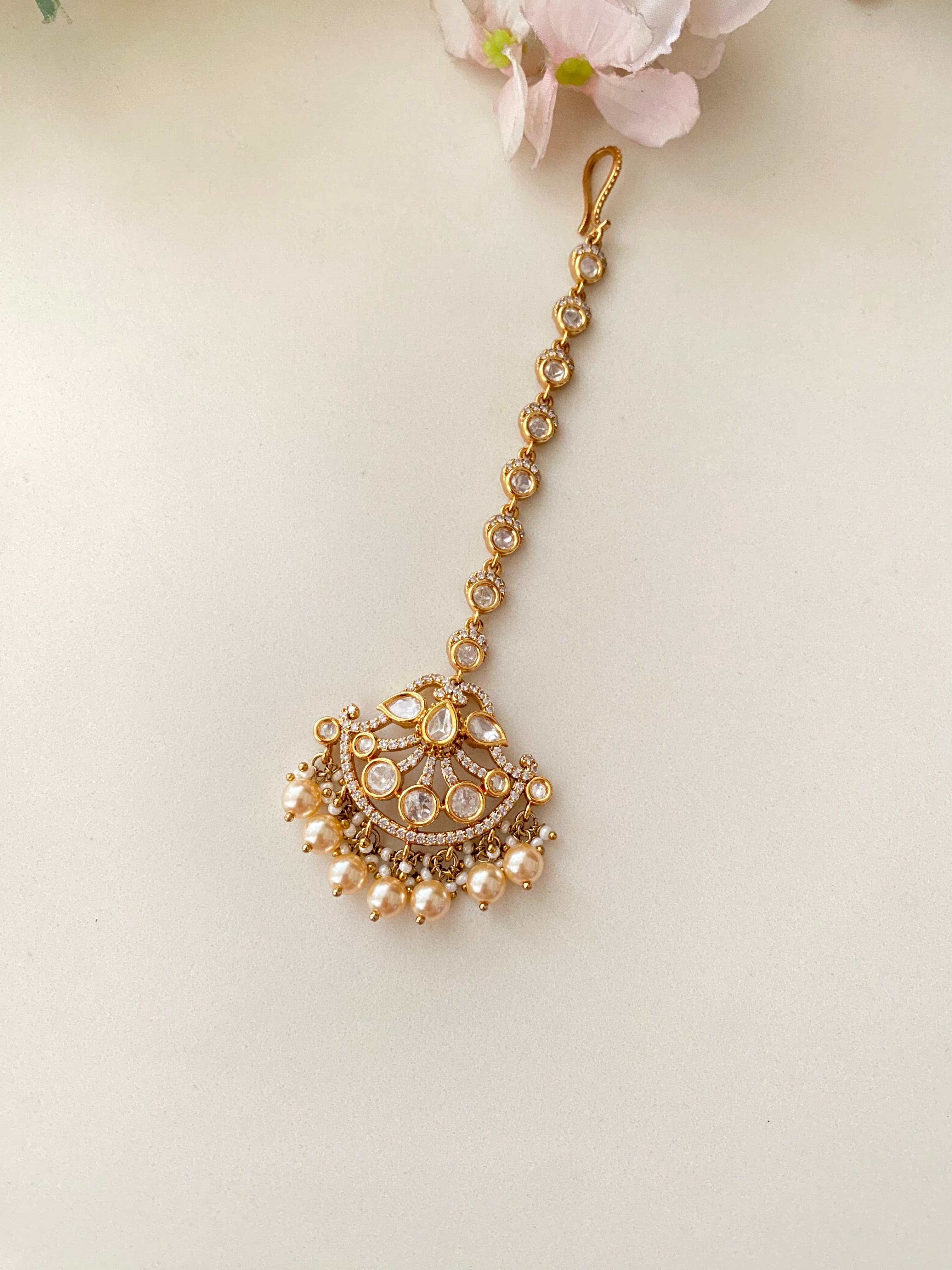 Gold plated Moissanite Tikka
